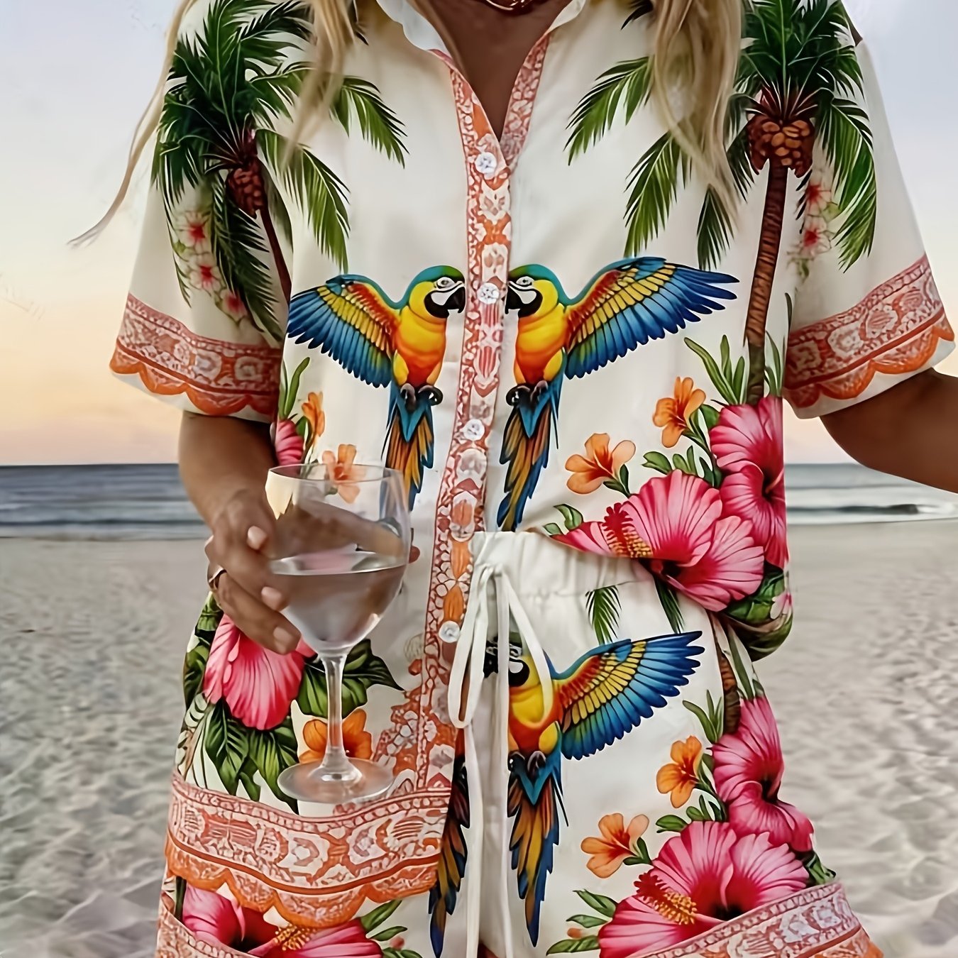 TEMU This Printed Set Is Suitable For Country, Romantic, Casual, Beach Vacation, And Afternoon Tea . This Set Has Diverse Styles, Including Bohemian