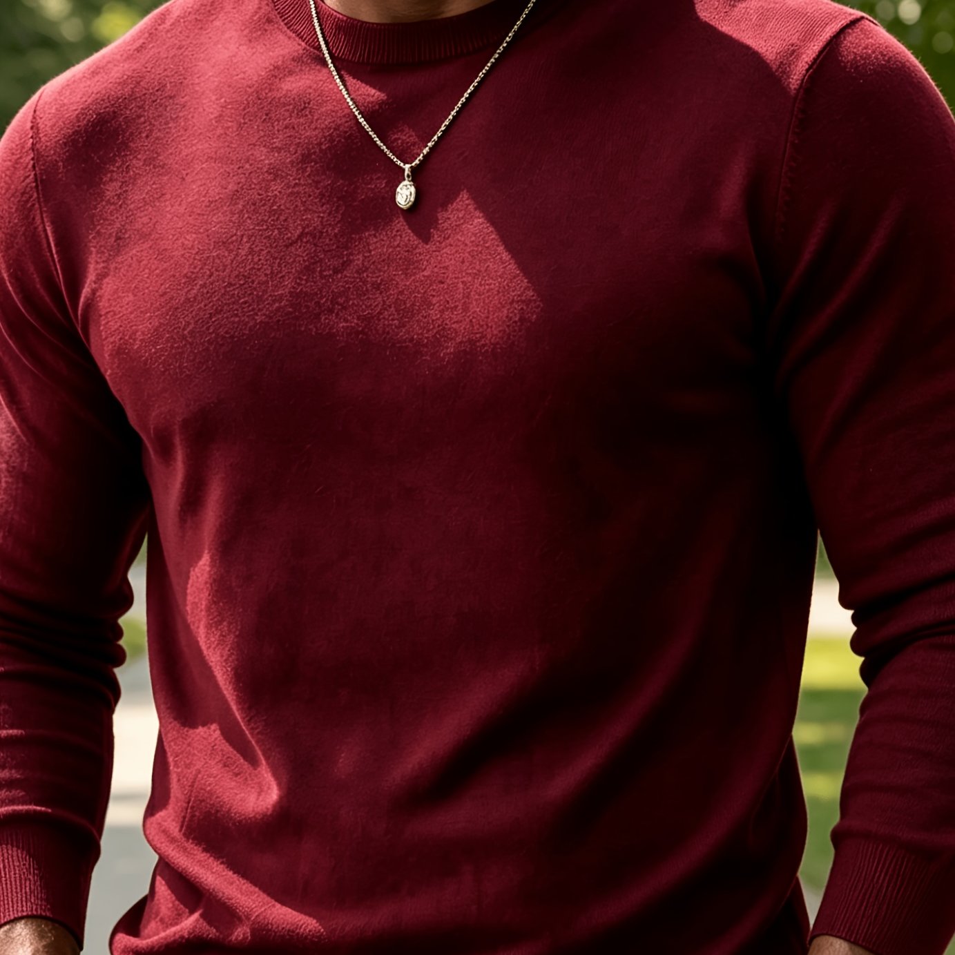 TEMU Pull à col ras du cou pour homme, style , couleur unie, coupe slim flatteuse, et , haut chaud polyvalent pour /automne, / style décontracté