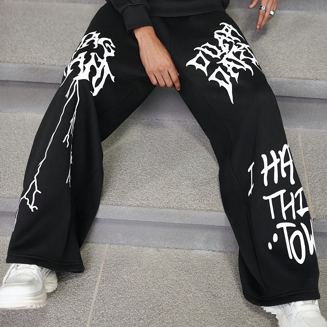 Men' Sports Long Pants With Drawstring, Long Holiday Sportswear Casual Trousers