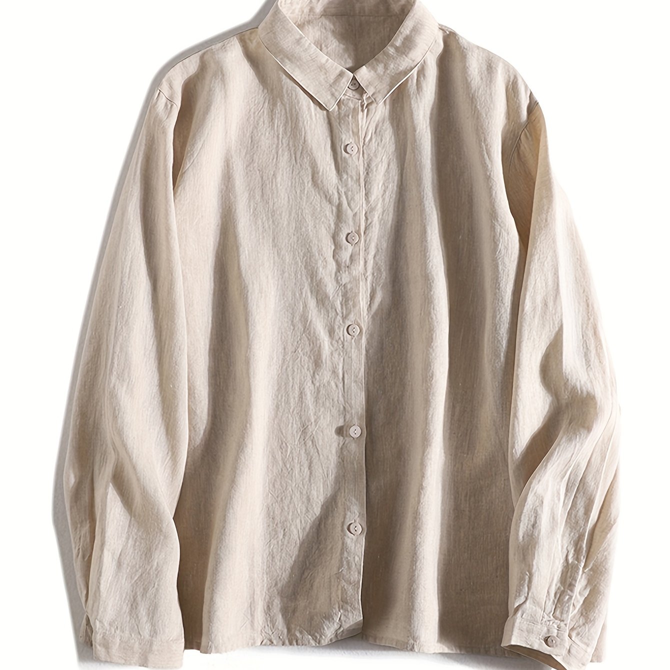 E-shop Kleines Quadrat-Ausschnitt Langarmhemd, Neues Herbst-Literatur-Lockeres Basic-Shirt, Damenoberteil