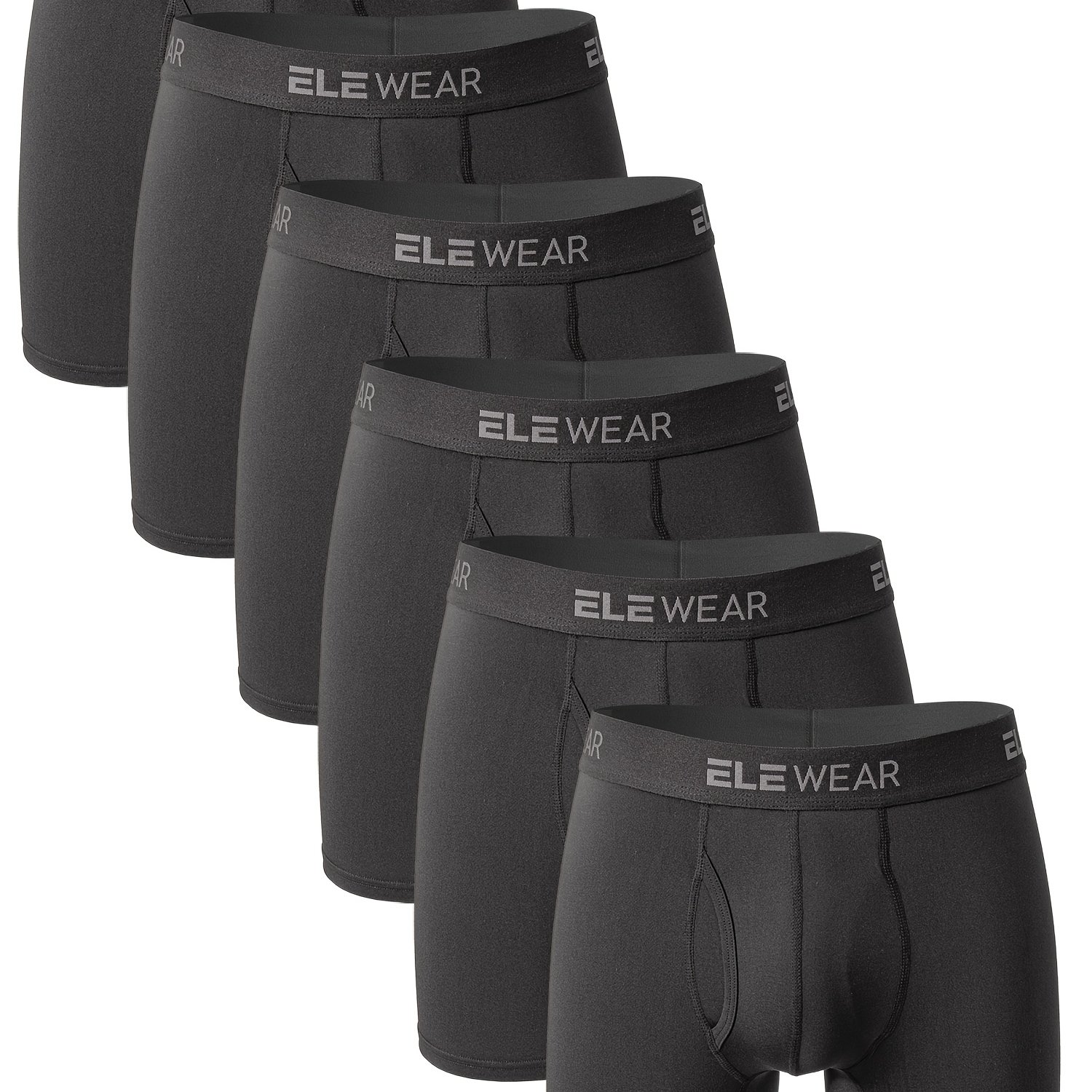 TEMU 6-pc Men's Flat Briefs, Side Opening, Moisture-wicking And Quick-dry Athletic Underwear