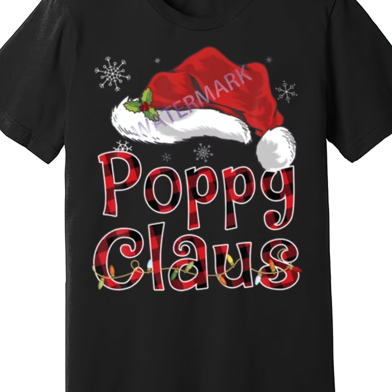 TEMU Men's Short Sleeve Trendy Fashion Versatile Men's Fun Poppy Santa Christmas T-shirt Streetwear Summer Outdoor Daily Wear Holiday