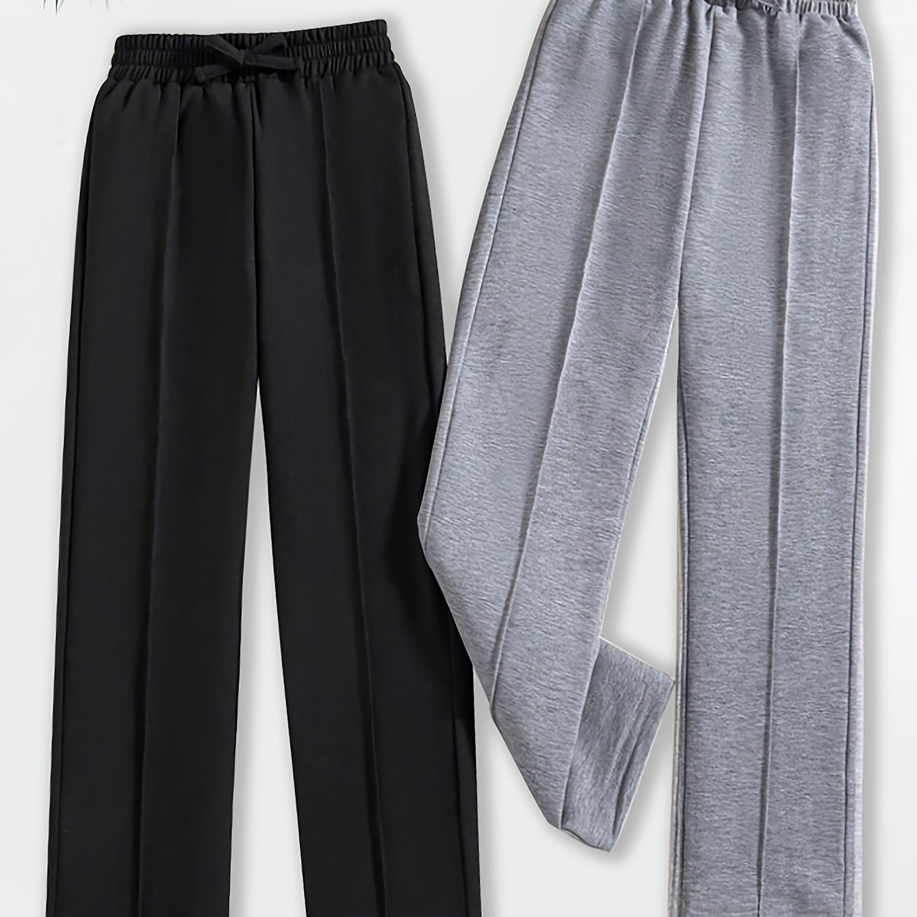 Image of Girls' Versatile Everyday Sportswear Pants With A Fashionable Bow Decoration. Stylish And Elegant Pants Showcase A Child's Demeanor, Perfect For Autumn And Winter Wear