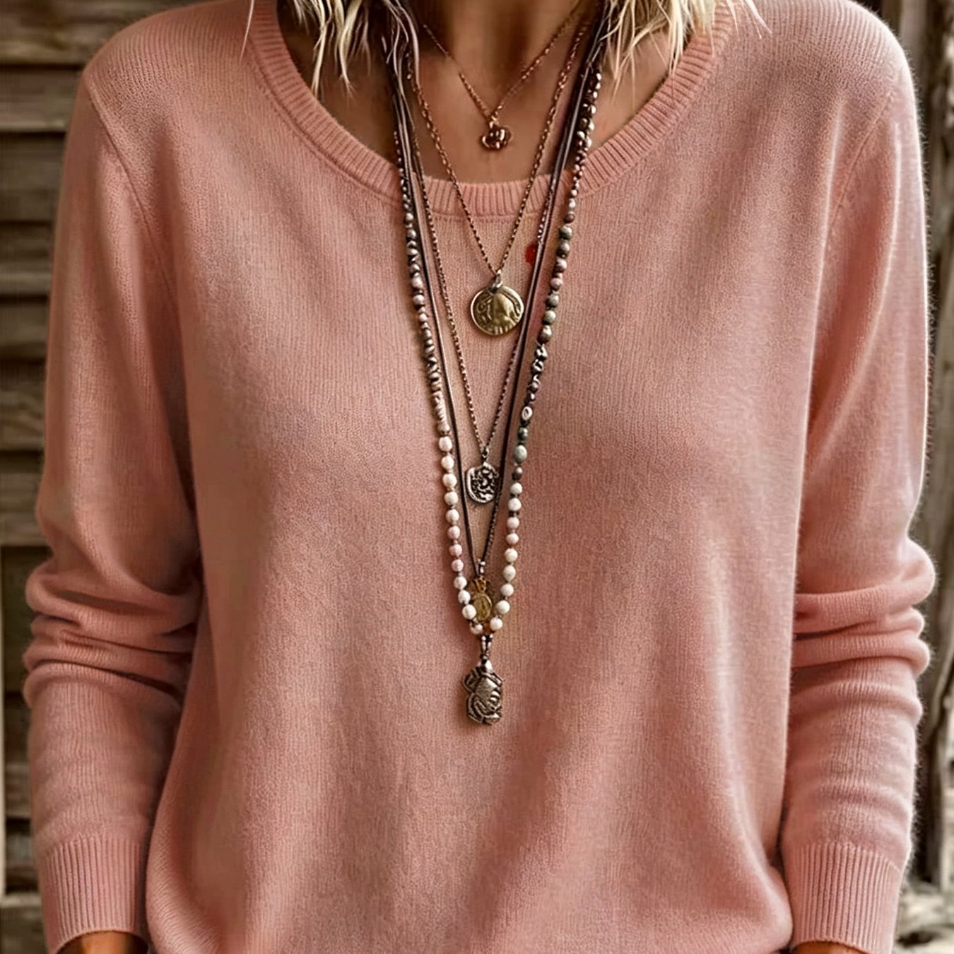 TEMU Women's Soft Sweater - Solid Color Round Neck Pullover With Medium Stretch, Layering Suitable For , Commuting & Office Wear, Machine Washable