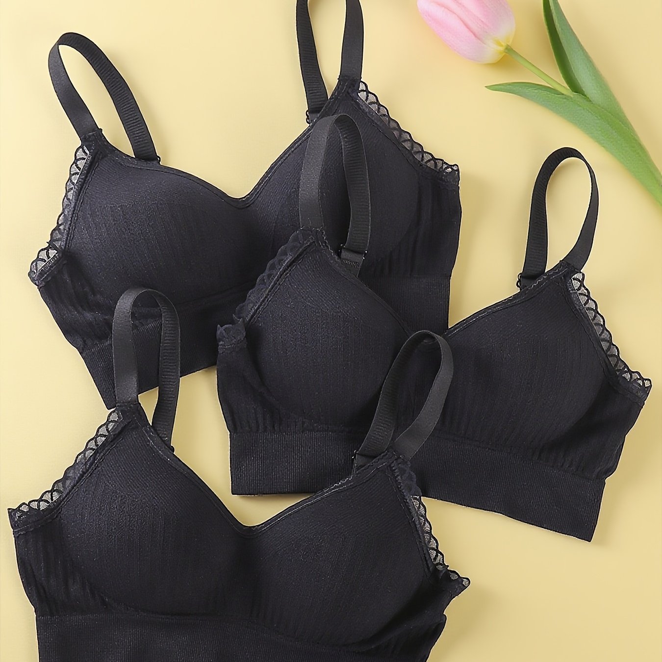 3pcs Women's Push-up Bra - Spring/summer Hot New Style - Daily Wear - - Lift And Prevent Sagging - Underwear - Sweat-absorbent And Breathable - - Suitable For Home, Sports, Yoga, And Other