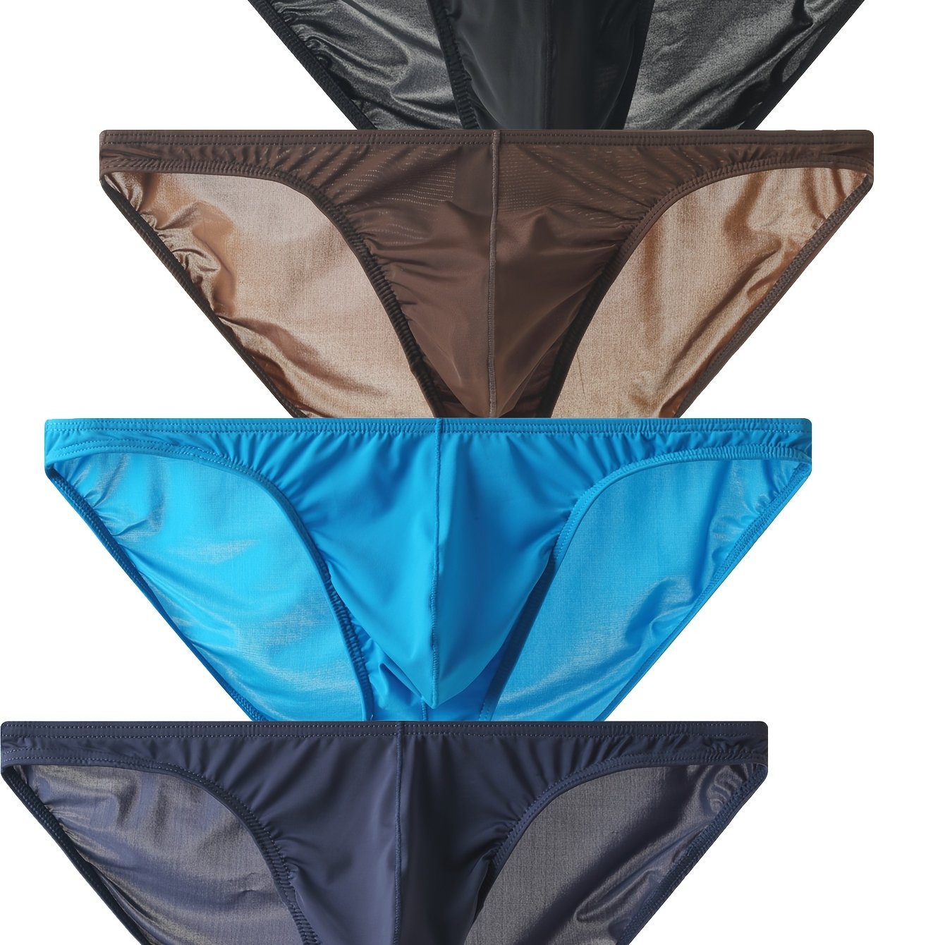 TEMU 4pcs Men' Briefs - And Stylish Low-waist Ultra-thin Breathable Cool Underwear, Trendy Sporty Comfortable Shorts, Pants