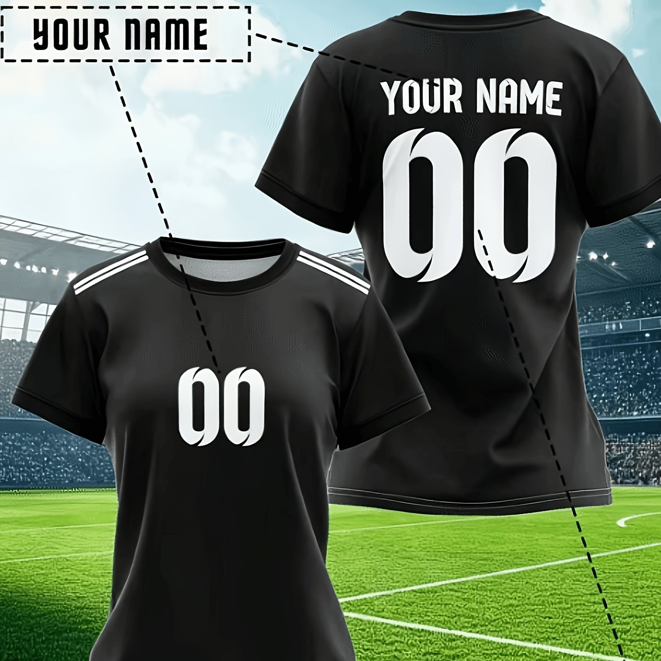TEMU Japan & Korea Special - Custom Name And Number, Women's T-shirts, Soccer Jerseys And Shirts, Team Personal,, Comfortable, Breathable,