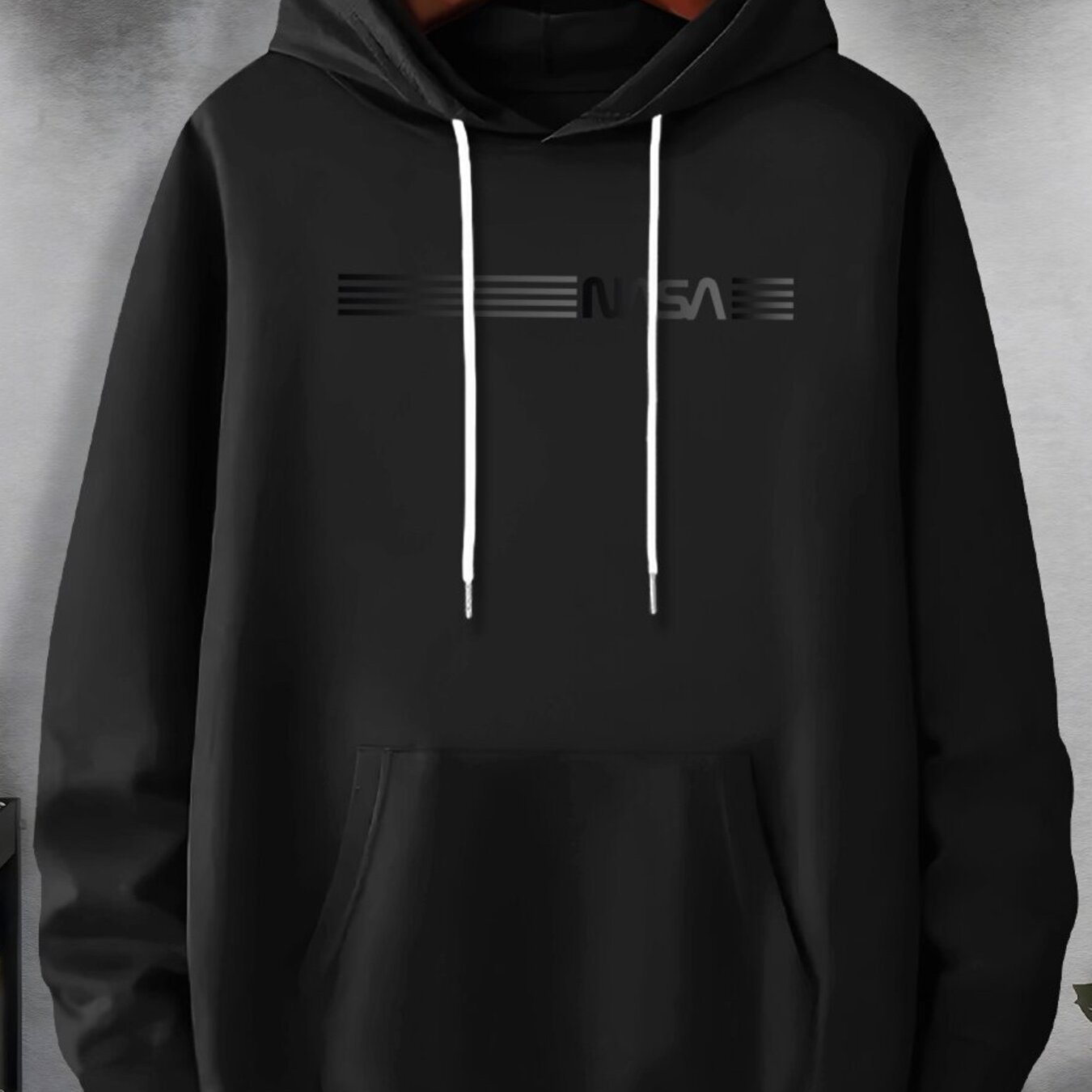 TEMU Trendy Oversized Men's Hoodie With Letter Print For Casual Sportswear, Plus Size