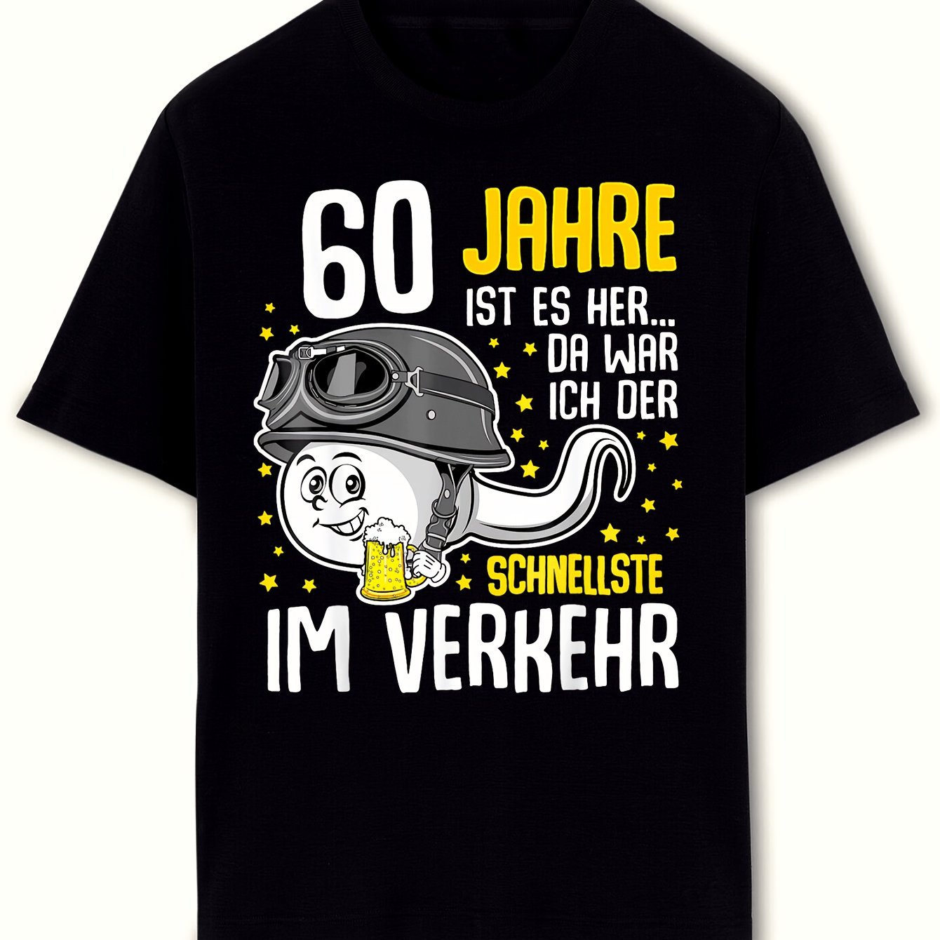 Image of Plus Size 60 The Fastest In Traffic 60th Birthday For Man T-shirt For Men Women, , Machine Washable Regular Fit Big And Tall