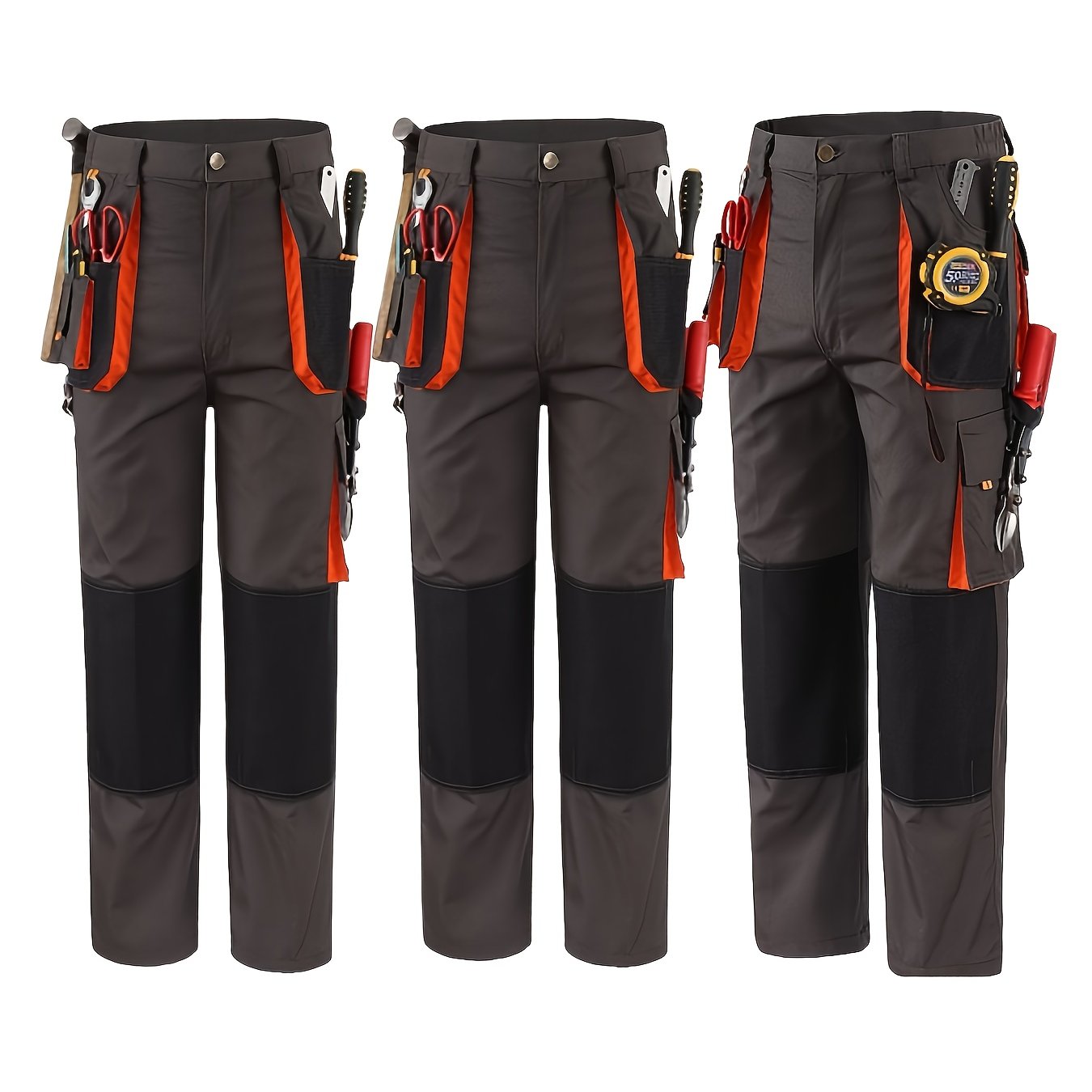 E-shop Unisex Cargo-Hose mit mehreren , verstärkten Knien elastischem Bund, geeignet für schwere Arbeiten bequemes Tragen in allen Jahreszeiten