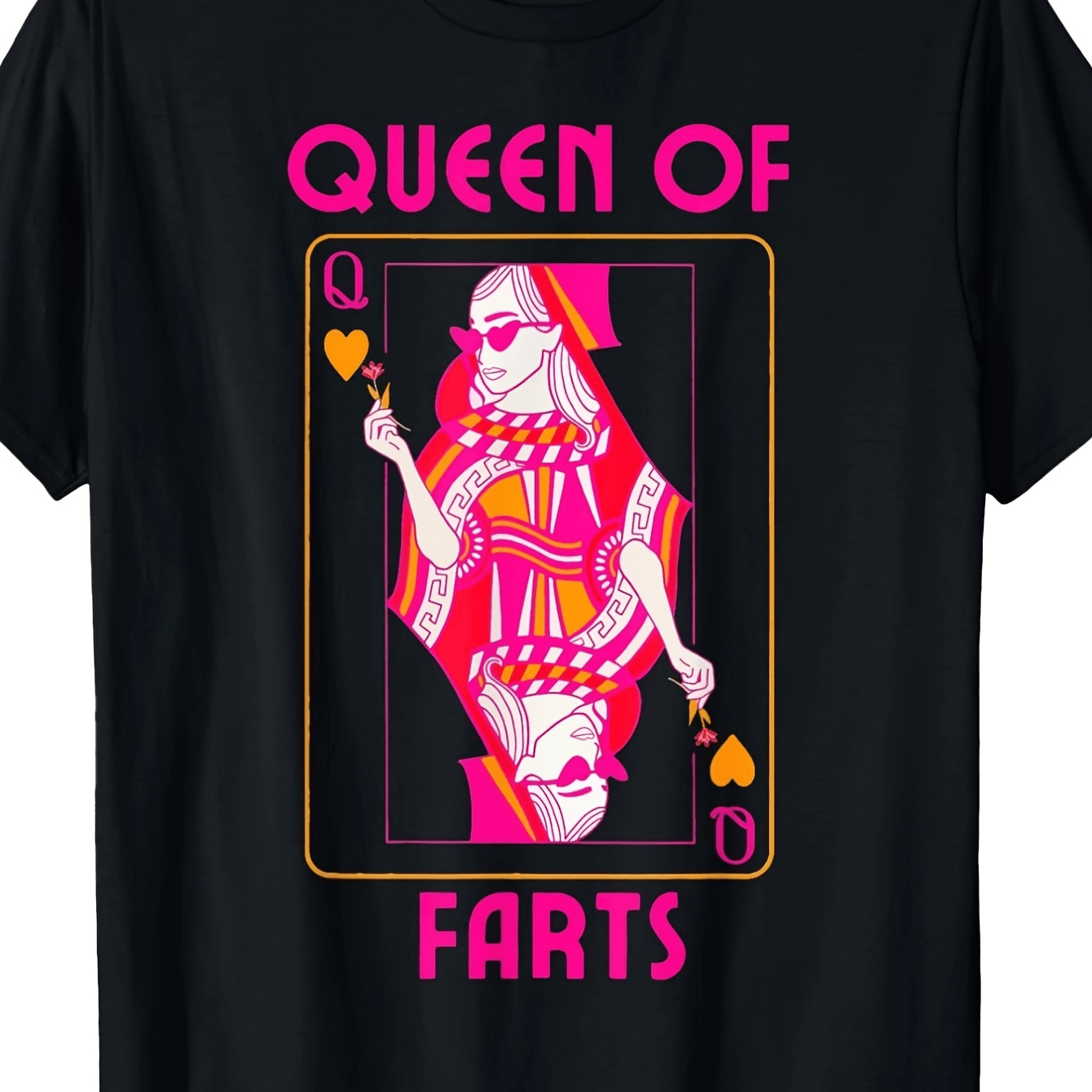 TEMU Farting Queen Embarrassing Joke Adult Humor T-shirt, Unisex Men's Pattern Tee, , Machine Washable Top