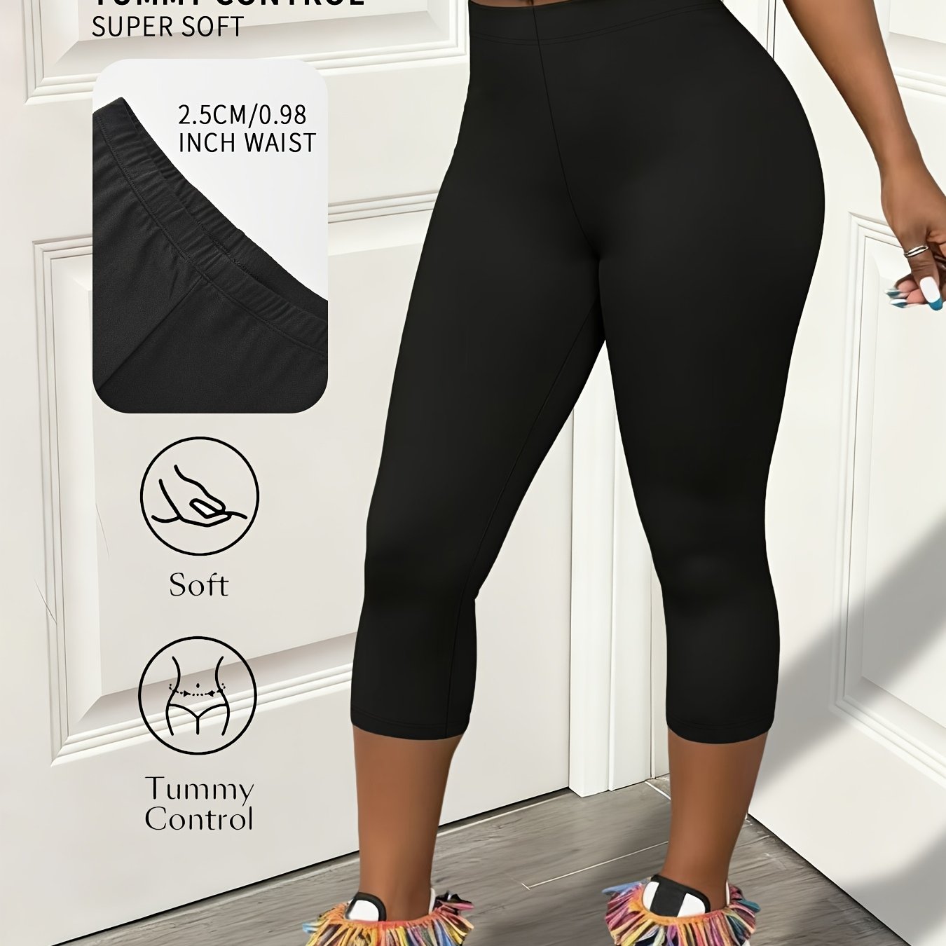 TEMU Leggings da Allenamento Capri Super Morbidi e Elastici per Donne - Pantaloni Sportivi Aderenti e Coprenti, Ideali per Yoga, , Palestra -