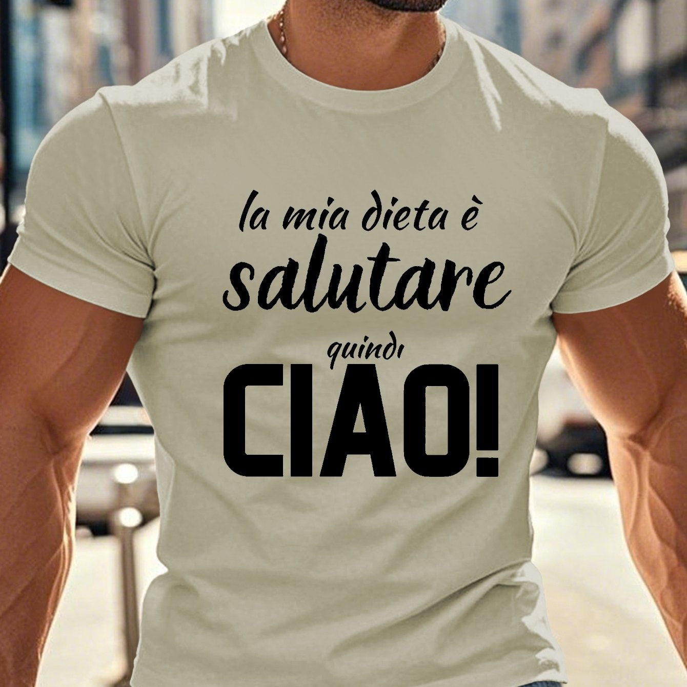 TEMU Funny Italian Crinkle Plus Size Men's T-shirt, Plus Size