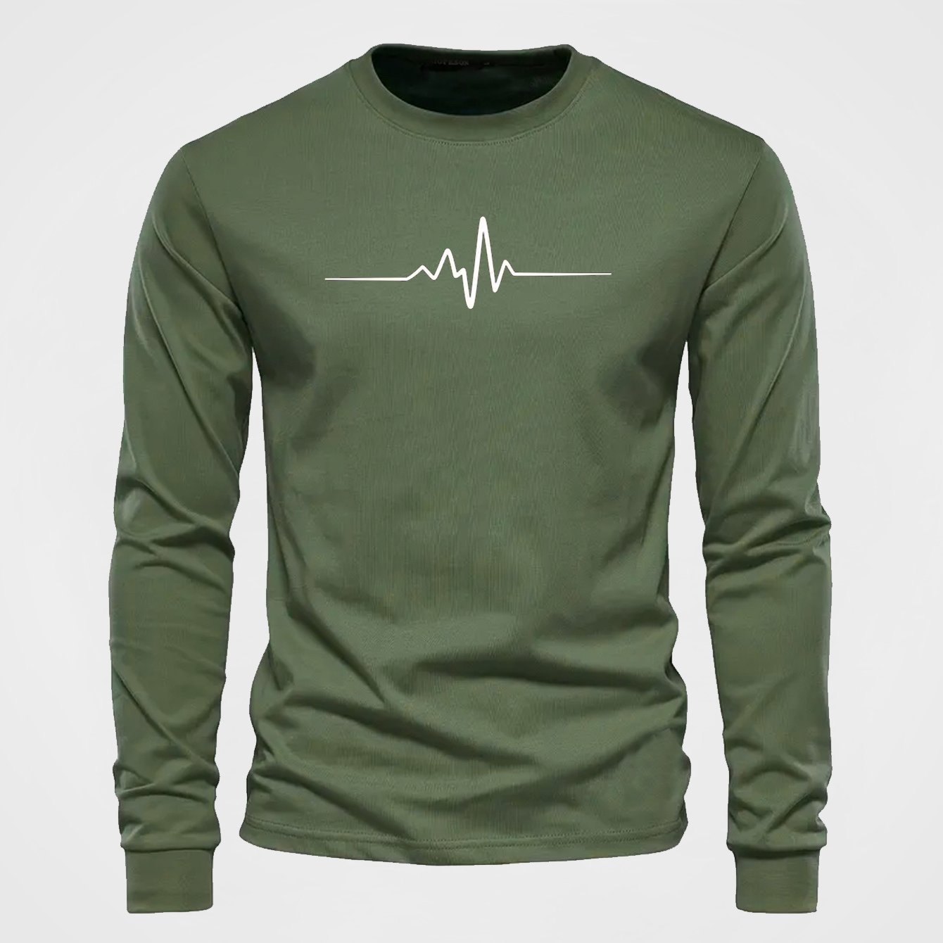 Radio Wave Cartoon Print Tee Shirt, Tees For Men, Casual Long Sleeve T-shirt For Autumn And Winter