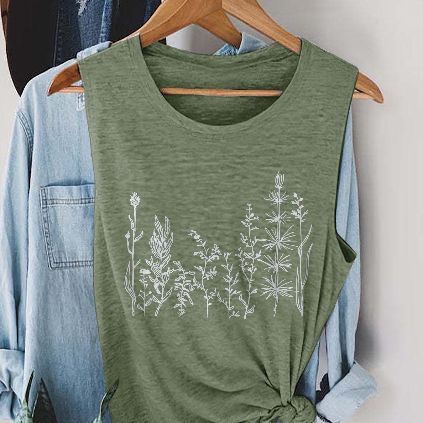 TEMU Graphic Print Tank Top, Sleeveless Casual Top For Summer & Spring, Women's Clothing