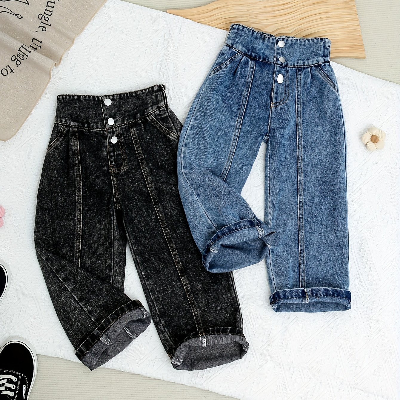 Girls' Denim Two-piece Set