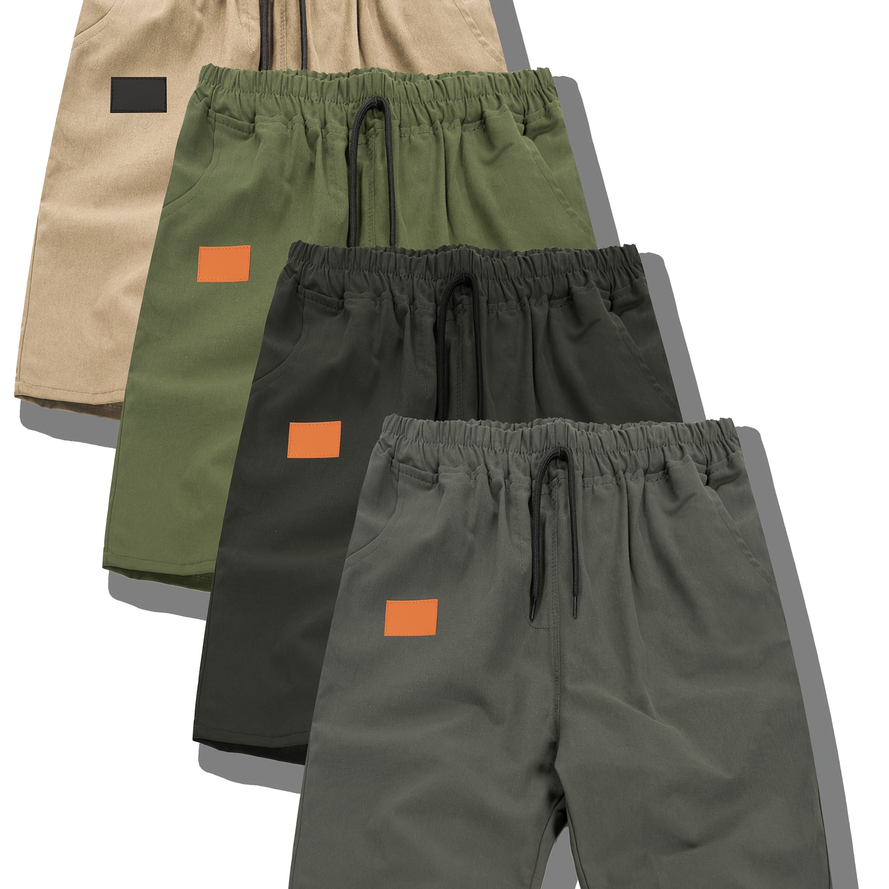 4pcs Boys Summer Cargo Shorts, Trendy Korean-style, Stylish Design, Comfortable Pants, For Outdoor