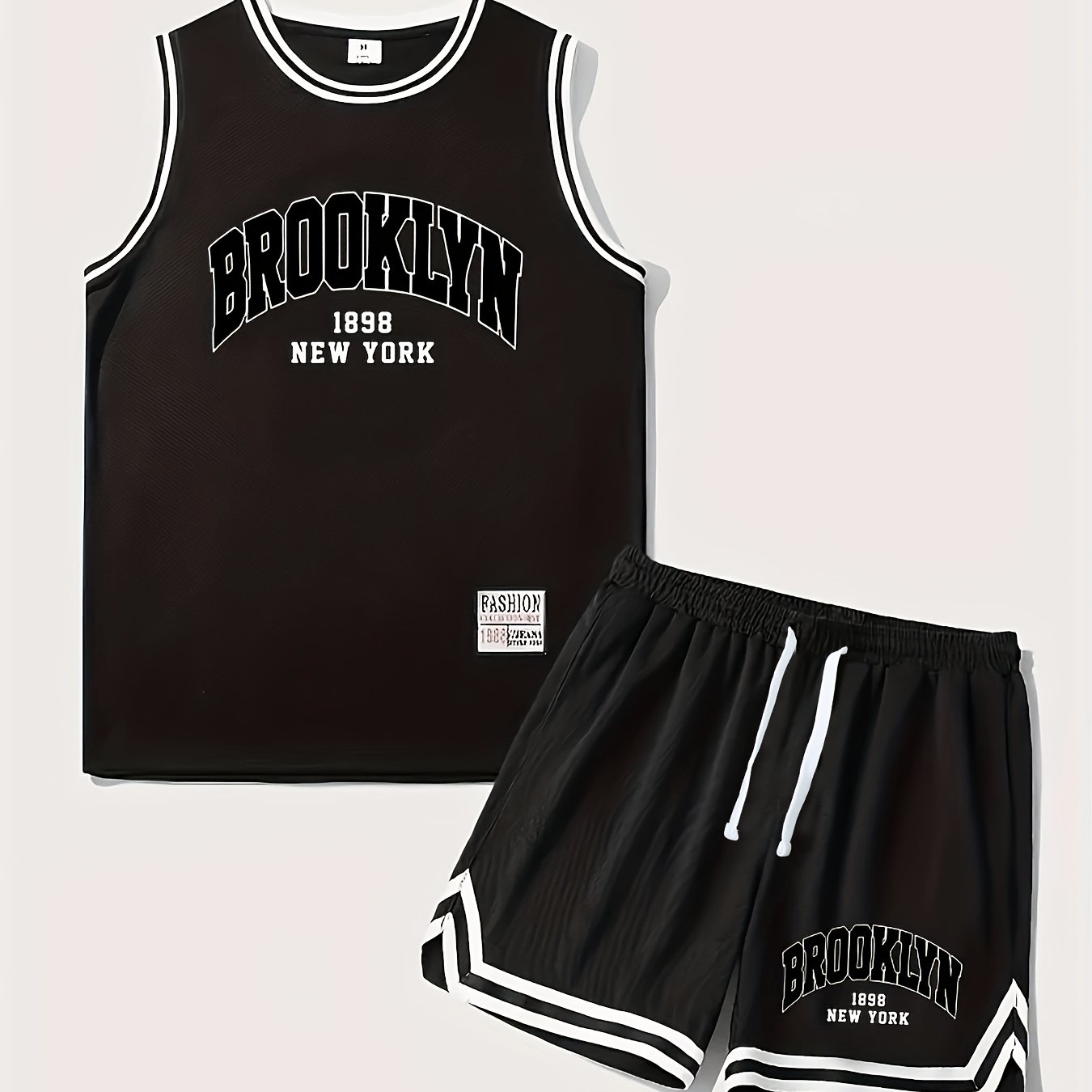 Men's Letter Print 2pcs Tank Top & Shorts Set