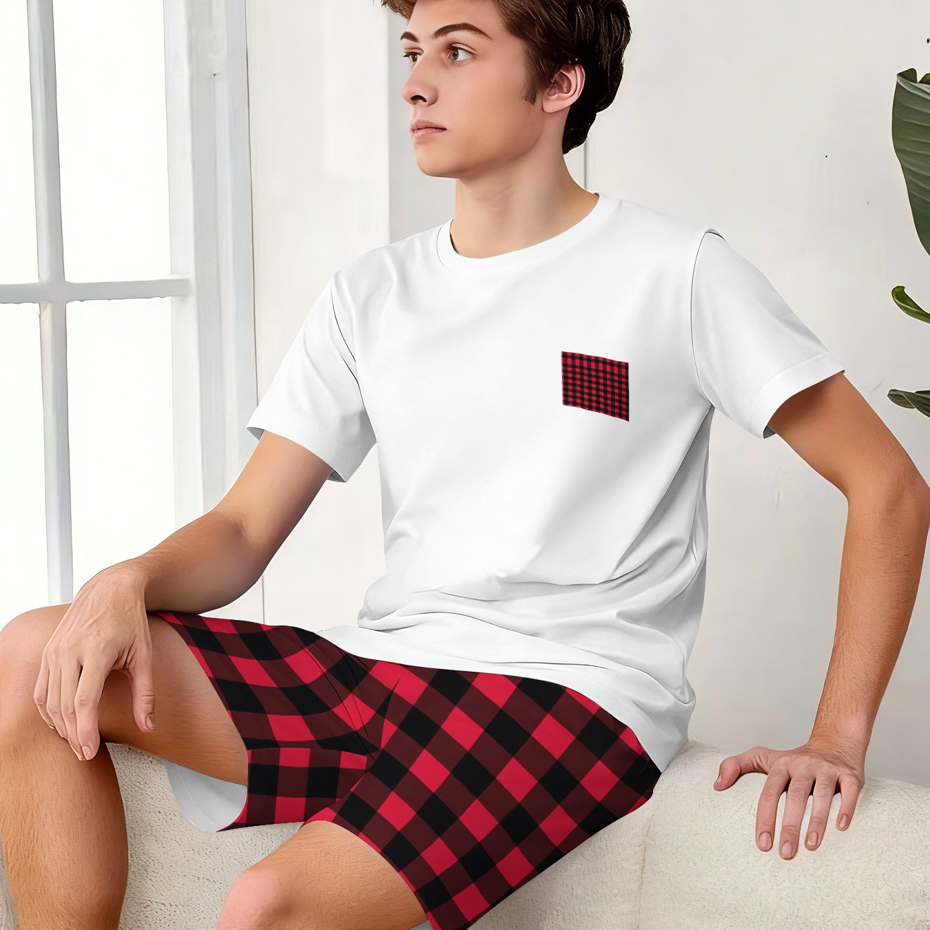 TEMU Youth Pajamas And Set, Summer Casual 2pcs Outfit., For Teenager