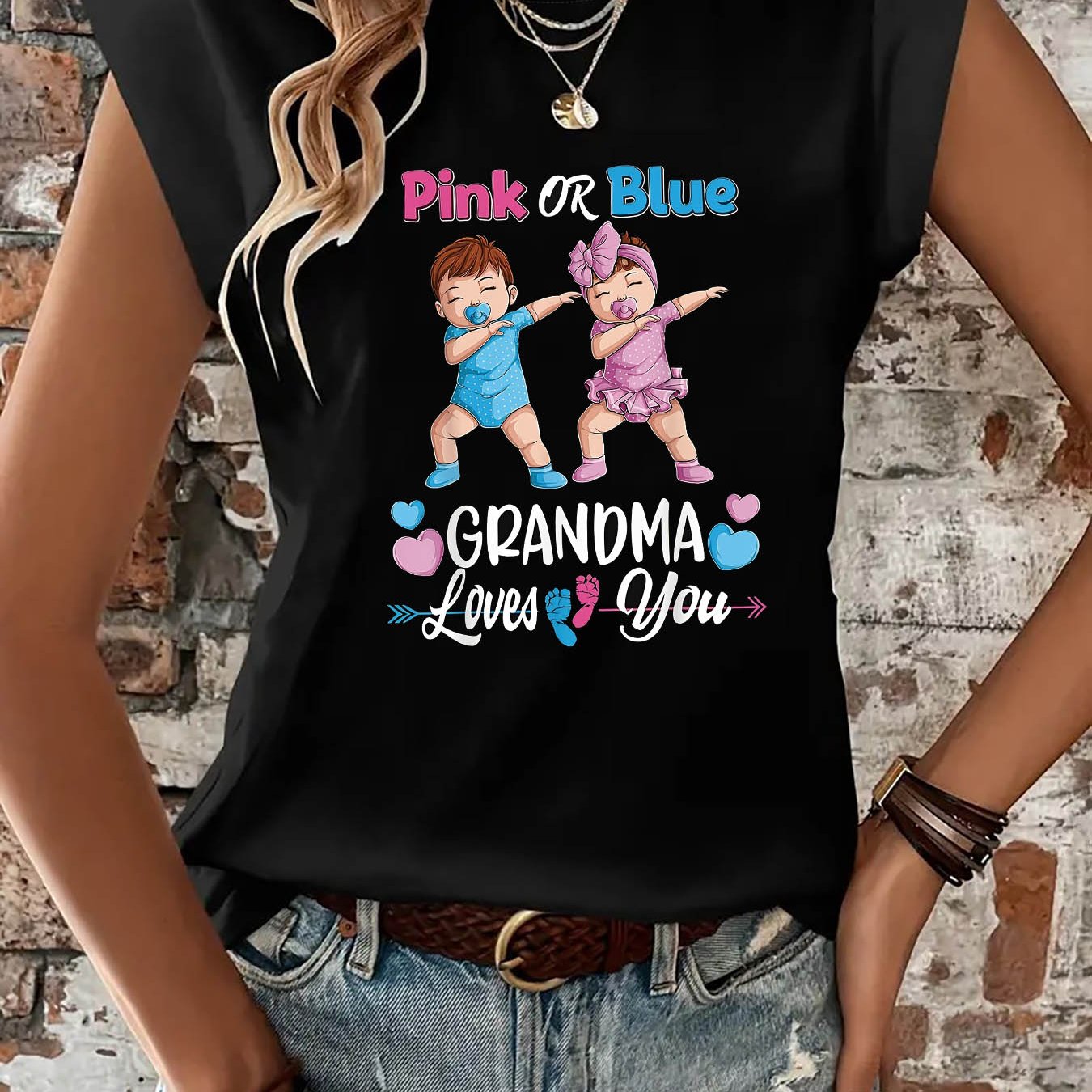 TEMU T-shirt With A Print Saying 'grandma You' In , Featuring A Short Sleeve Crew Neck Design, Perfect For Casual Wear And Summer, Designed For Women