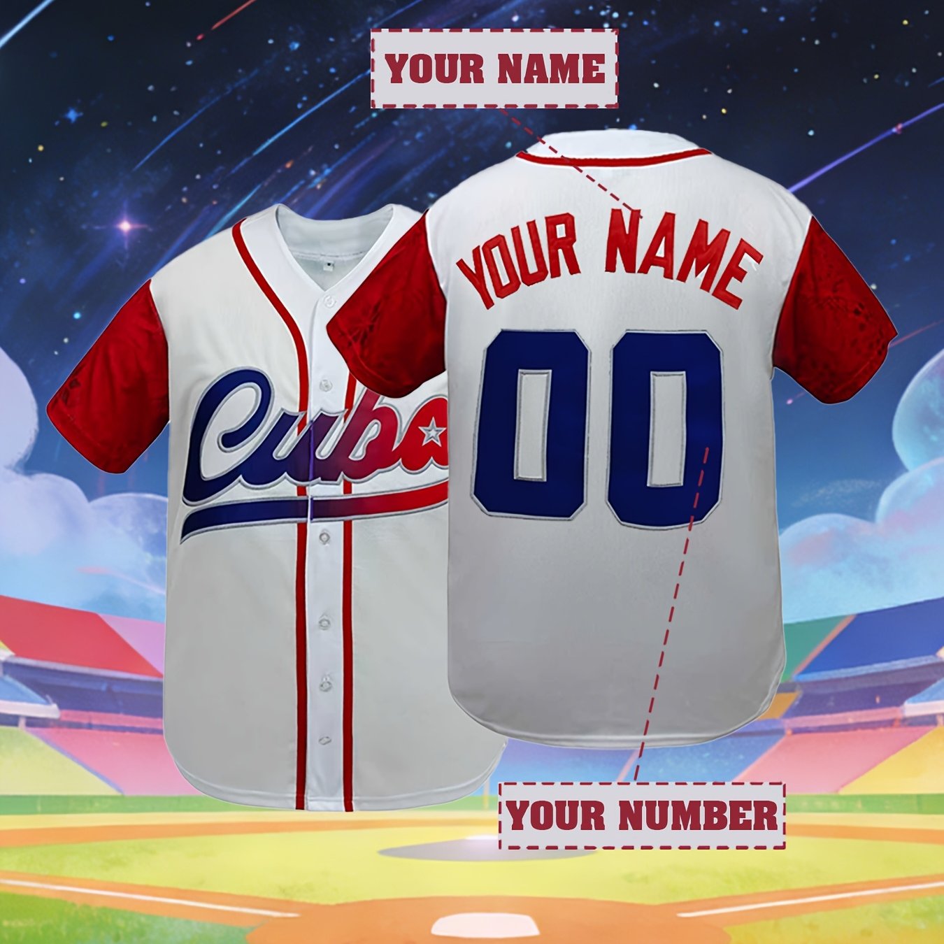 TEMU Camiseta de béisbol personalizada para hombre, con , número y bordado de personalizables. Diseñada con un estilo transpirable y holgado, esta