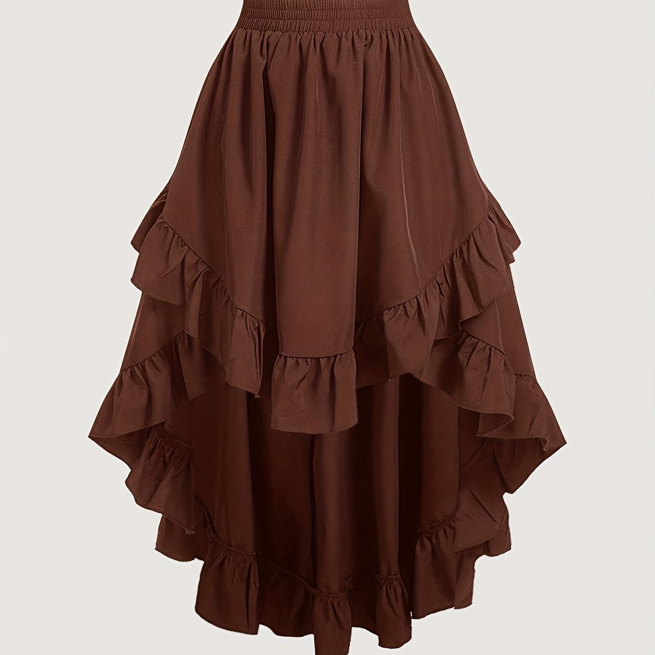 E-shop Plus Size, Vintage Rüschenrock für Damen mit gestuftem Saum – Casual Mode