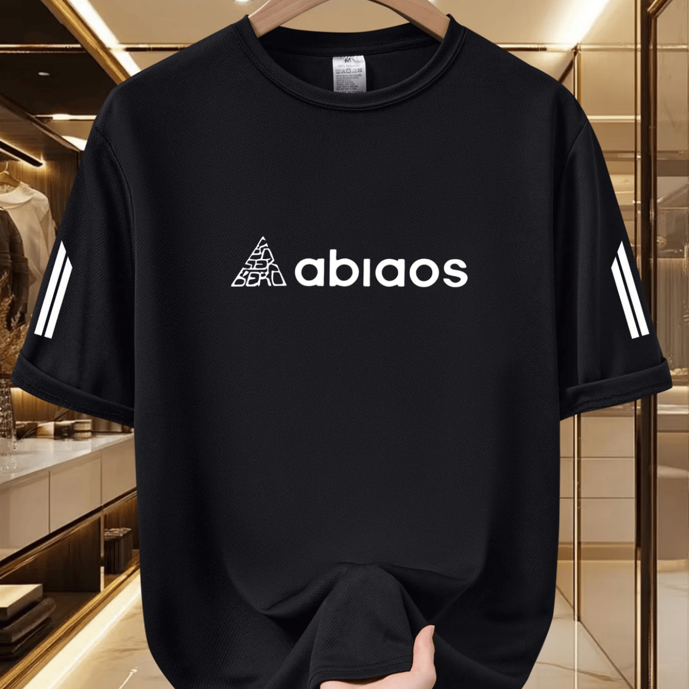 TEMU Men's Abiaos Printed T-shirt - Style, Soft And Breathable, Print Design, Round Neck Short Sleeve Summer Tee, Hip-hop Style