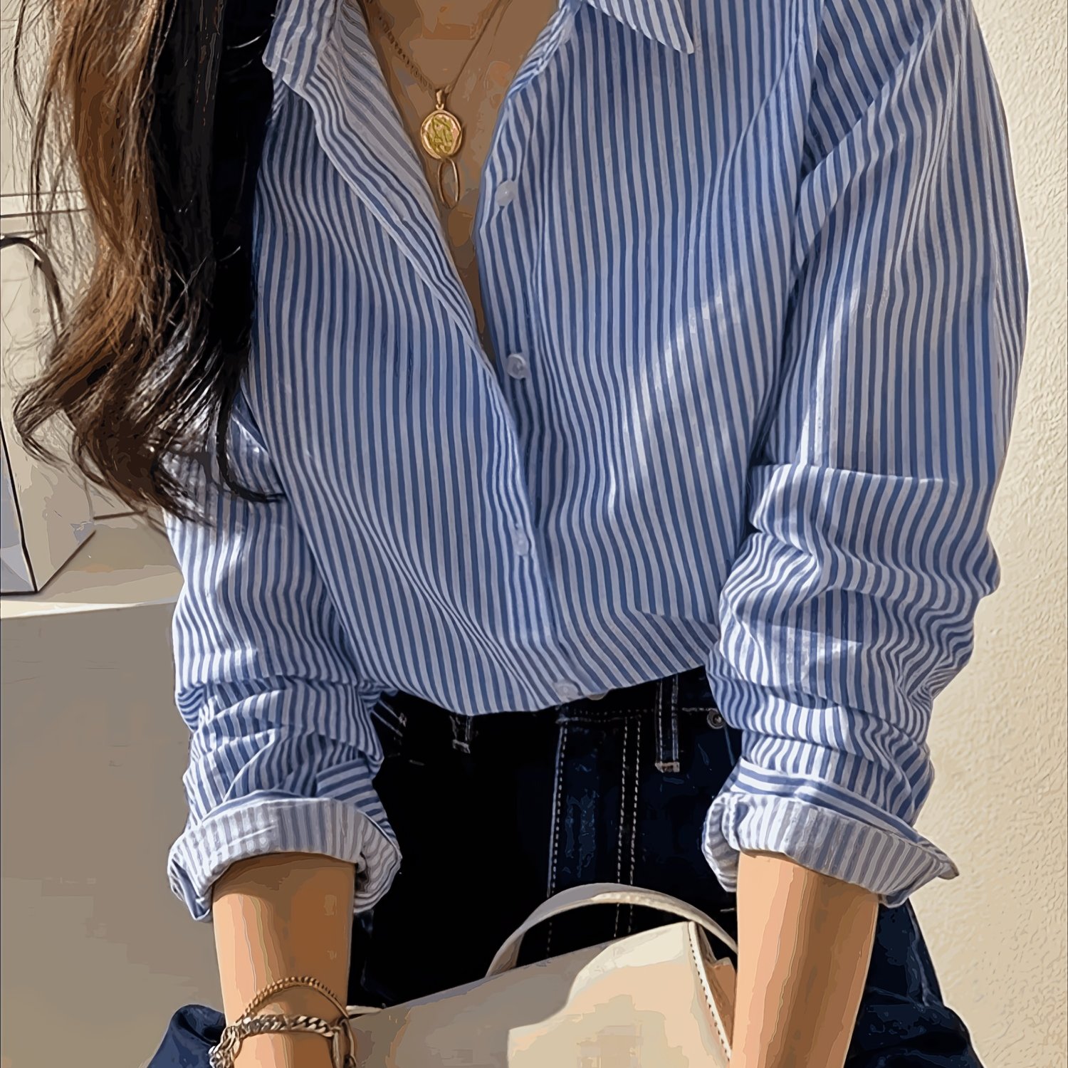 TEMU Women's Casual Long Sleeve Shirt