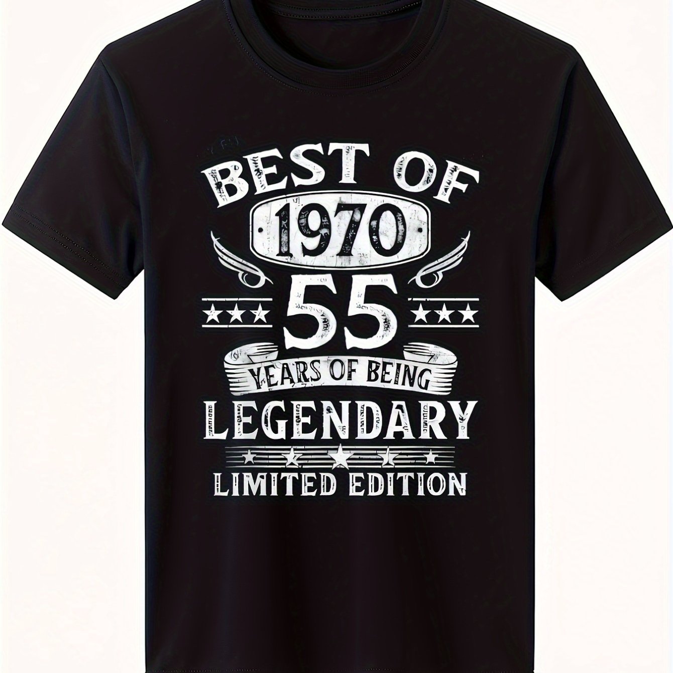 TEMU Edition Festival T-shirt Celebrating 55 Years Of Style From 1970, Perfect For Summer Casual Wear With A Retro Streetwear Vibe For Men