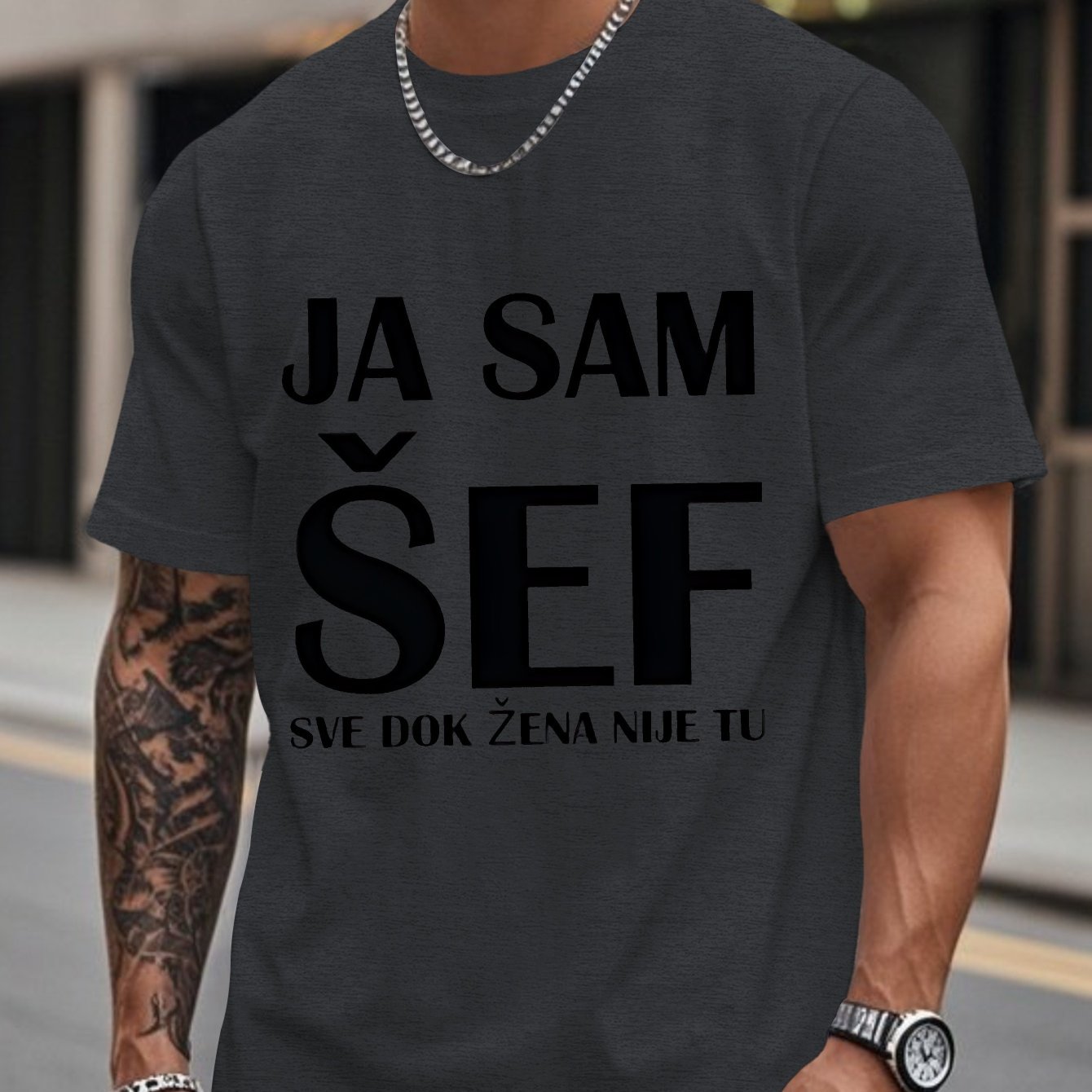 TEMU Casual Croatian Men's Short Sleeve Summer Tee