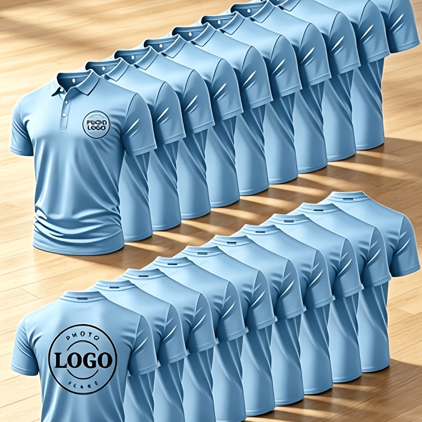 TEMU 10pcs Men's Custom Shirts Logo Team Workwear Slimming Collar Short Sleeve Printed