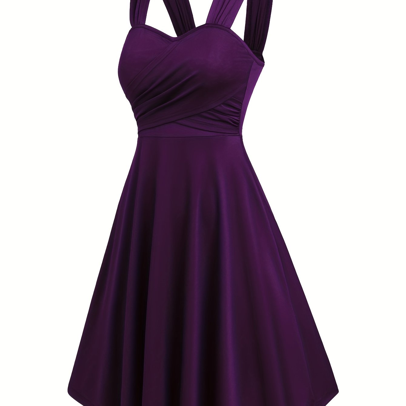 Plus Size, Summer Plus Size Pleated Cross Suspender Dress