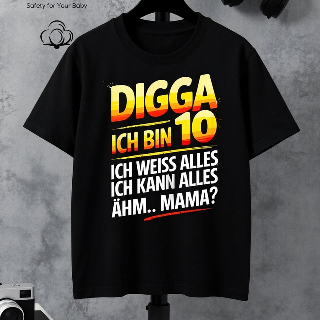 Image of I Am Ten I Everything I Can Hmm Mom Boys 100% T-shirt Soft And Comfortable Everyday Top, Suitable For Home, Outdoor, And Sports Activities, Comfortable And Breathable