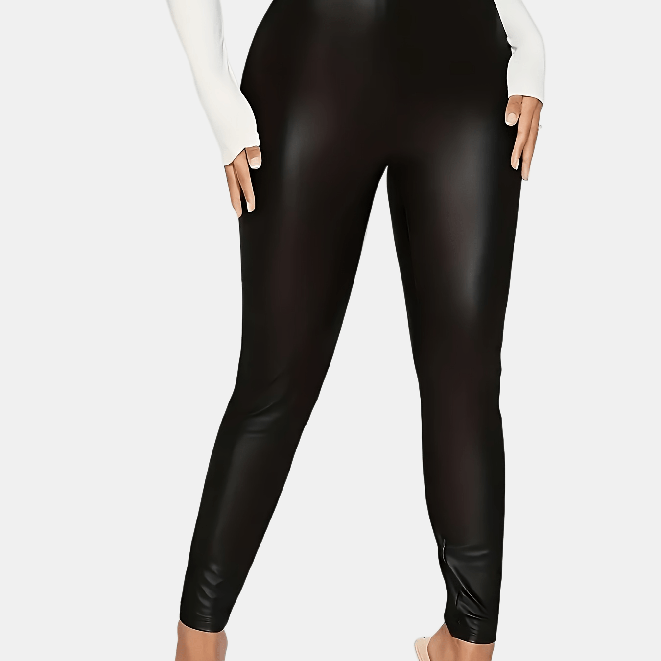 E-shop Plus Size, Bequeme Damen-Slim-Fit-Leggings in Übergröße - Einfarbige Stretch-Tights, Ganzjahresgeeignet