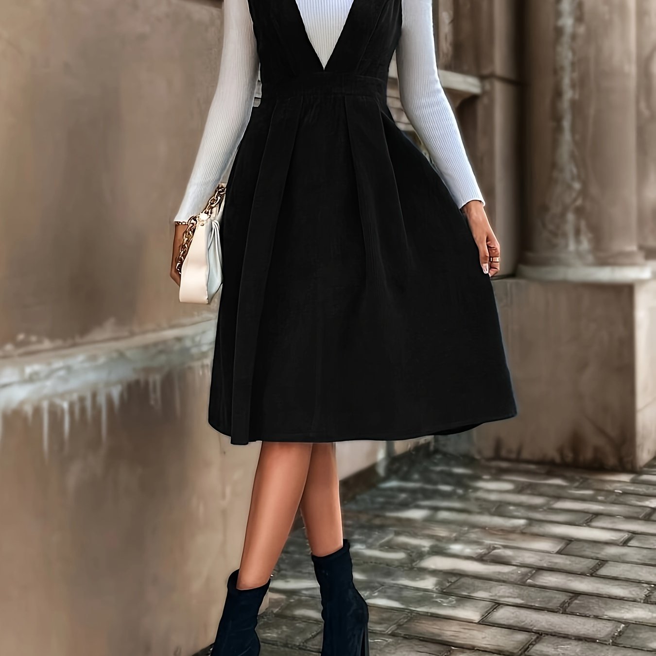 Solid Color Sleeveless Dress For Women