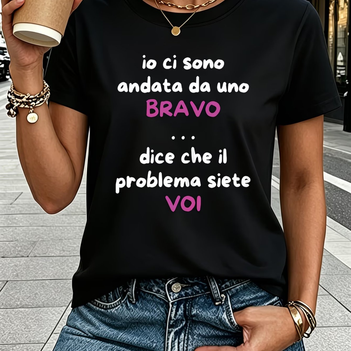 TEMU T-shirt da donna con slogan " Da Uno " - Maglietta divertente a maniche corte con italiana e scritte di attitudine, casual estate adatta per