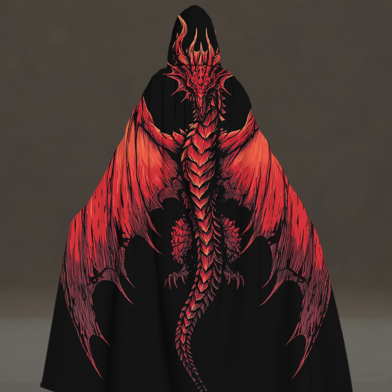 TEMU 1pc 1pcs Retro Full- Dragon Hooded Robe - Hooded Cloak Costume Suitable For Cosplay, Witch Parties, Carnival & Themed Events, Machine Washable