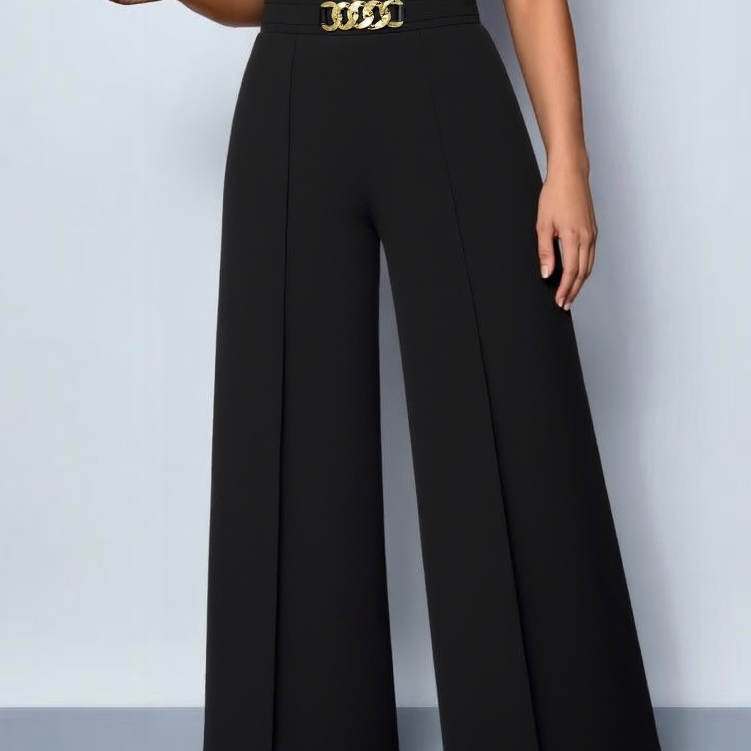 E-shop Plus Size Damen Weitbeinige Hosen – Weite Passform mit hoher Elastizität, geeignet für alle Jahreszeiten, elegante Unifarbene Hosen,