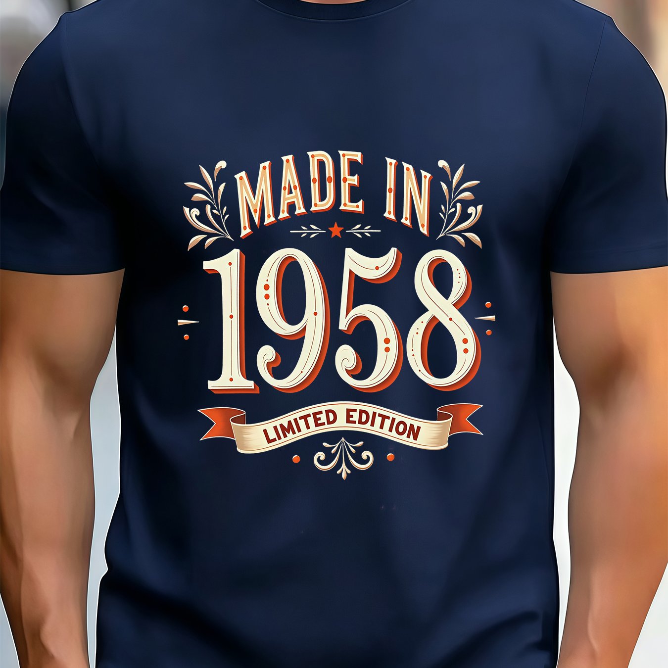 TEMU Retro Vibes: Men's Printed T-shirt, Soft And Breathable For Casual Everyday Wear In 1958 Edition Style