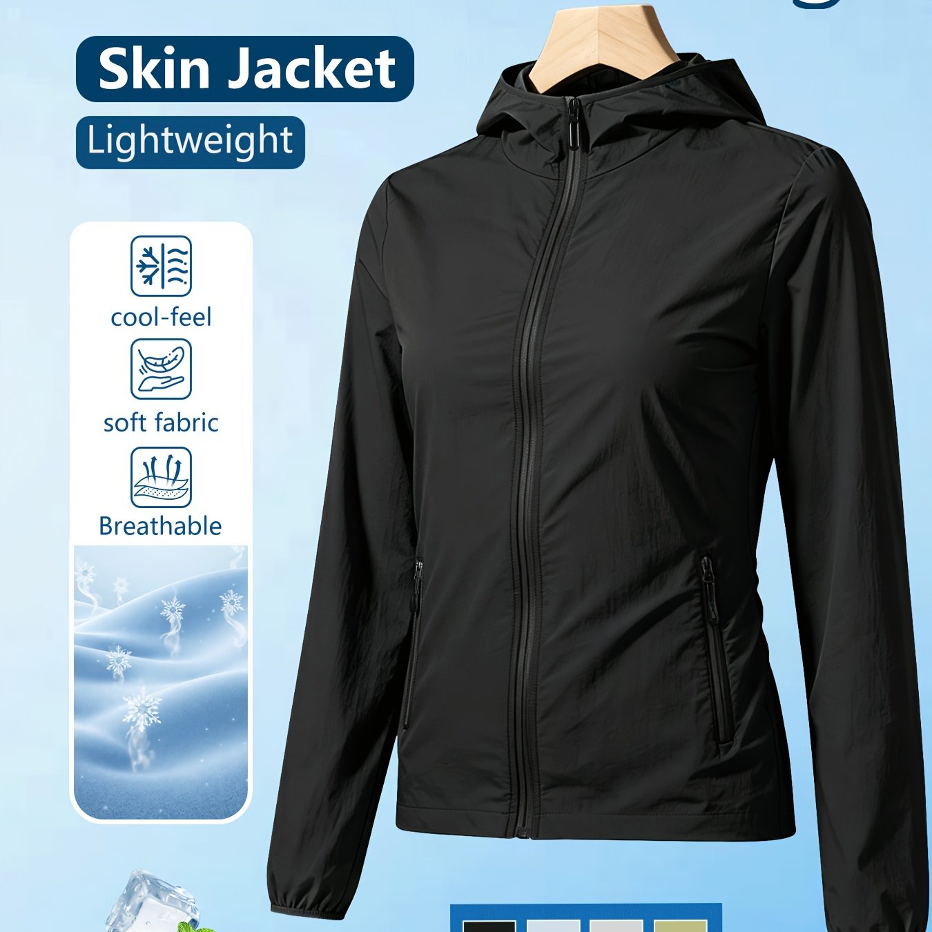 TEMU Women's Lightweight Daily And Shopping Jacket, In Multiple Colors, Long Sleeve With Zipper, Oversized Loose-'s Outerwear, Packable And Portable,