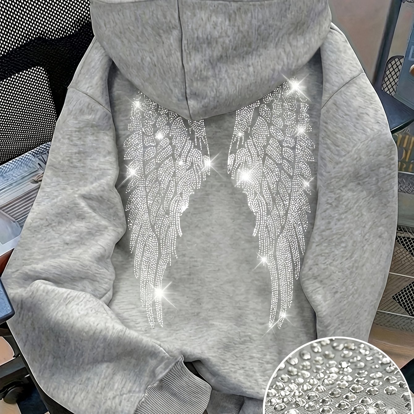TEMU Sudadera con capucha para mujer con y pedrería de , sudadera con capucha bonita para mujer, ropa de otoño para mujer, de a clases, sudadera