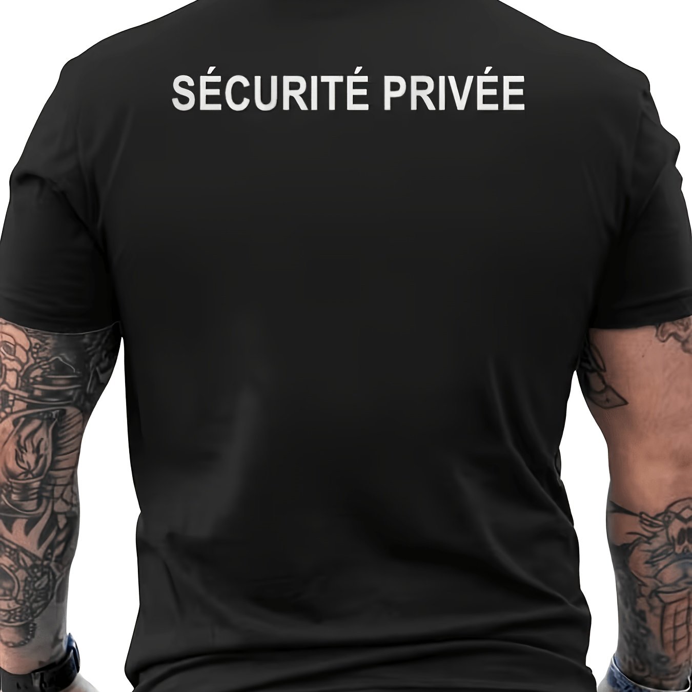 TEMU T-shirt pour homme | Impression arrière accrocheuse, haut à col rond confortable toutes