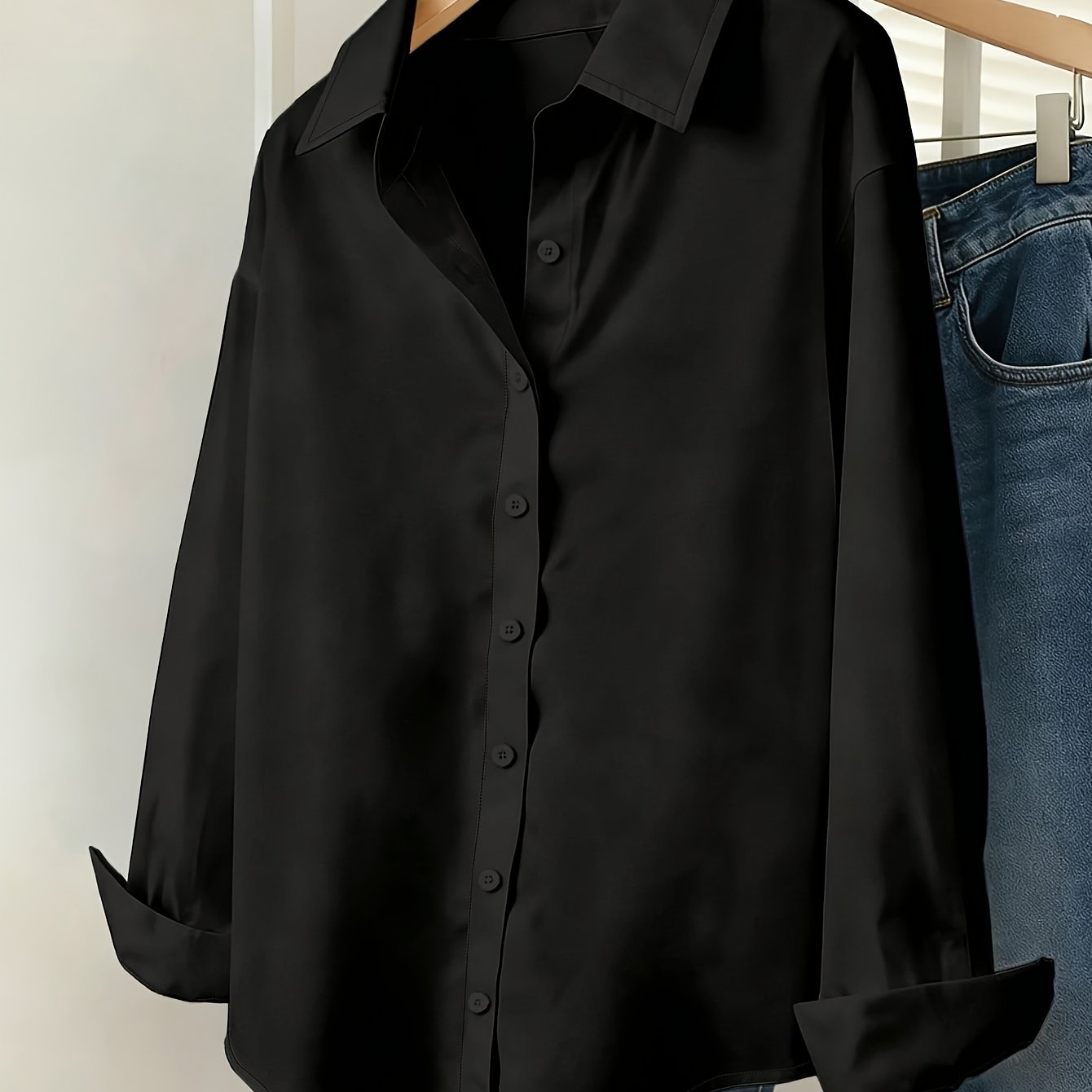 TEMU Women's Vacation Casual Loose Long Sleeve Off-shoulder Solid Color Shirt, Autumn Women's Long Sleeve Top [jydx]