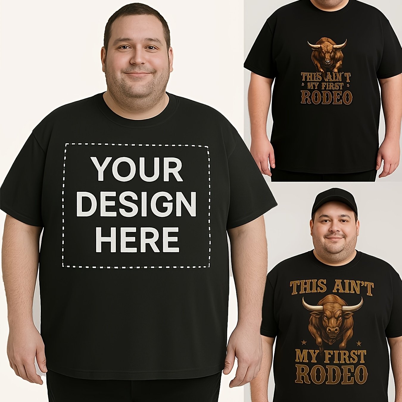 TEMU Plus Size Men's Custom T-shirt For Sports And Casual Attire With Motivational Slogan, Team Name, Corporate Events, Couples Gift, Comfortable