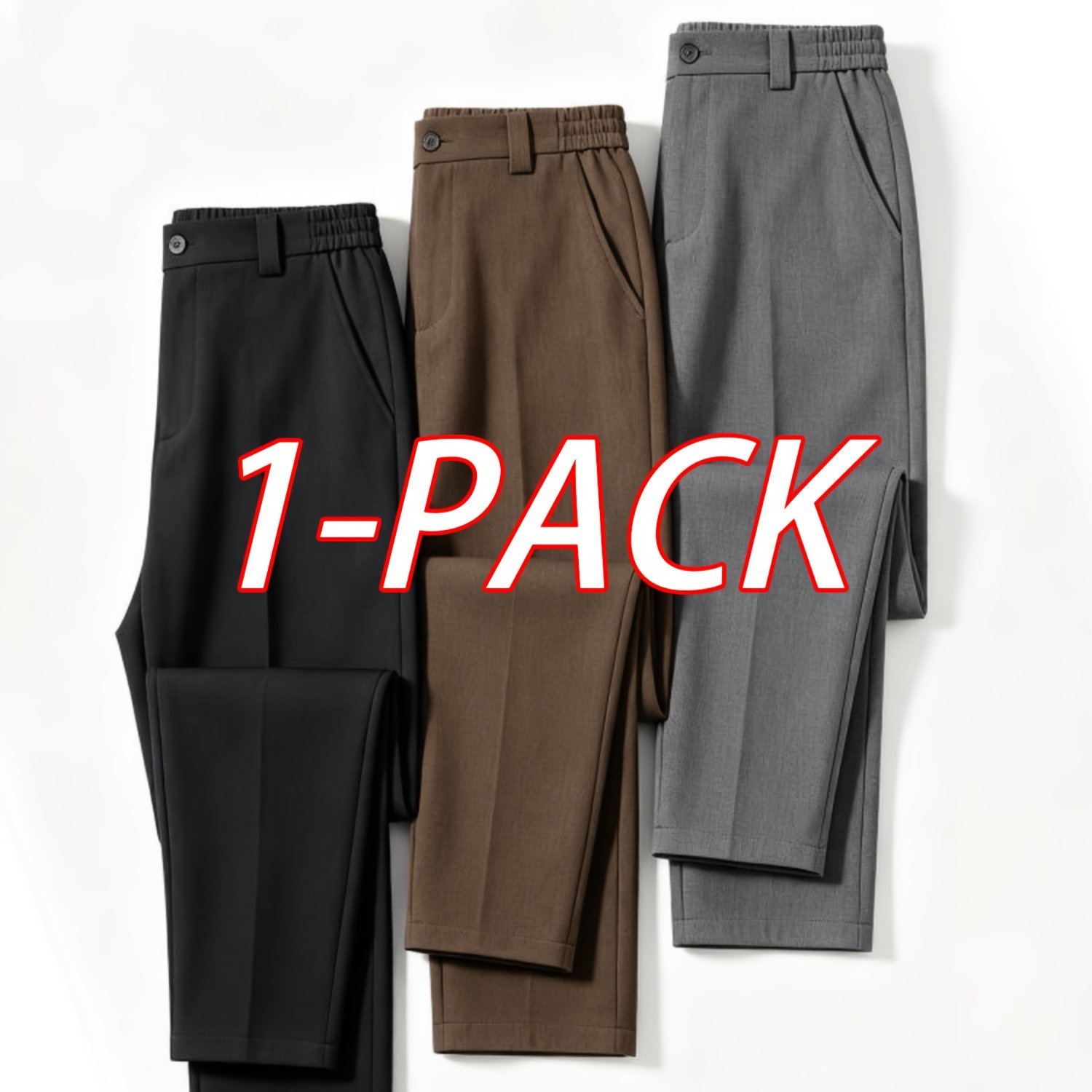 TEMU {} Men's Breathable Casual Pants, 1pc. Elegant And Casual For Weddings, Business, Commuting, Parties, And Casual Attire. New Autumn Release,