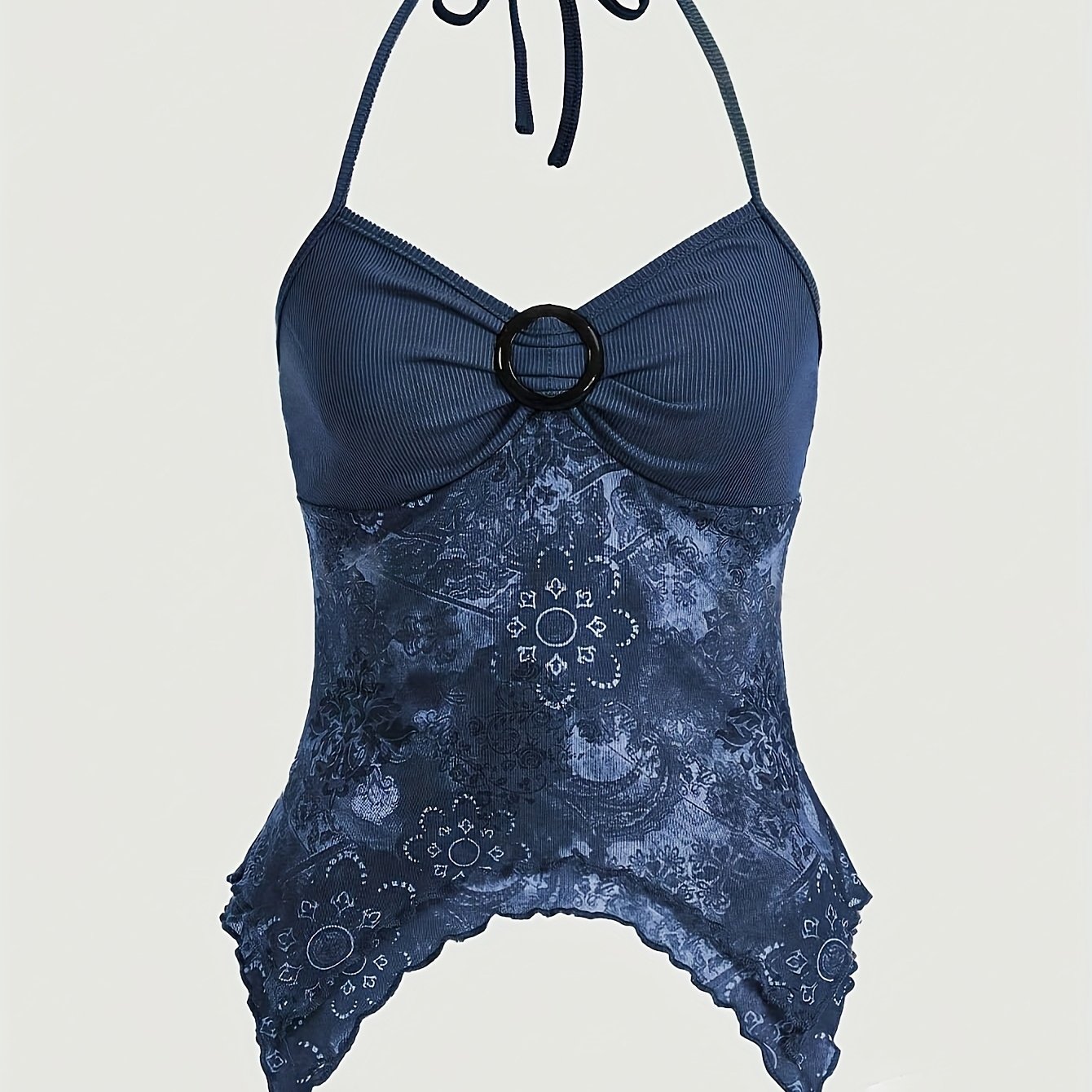 Retro Halter Print Camisole Top For Women