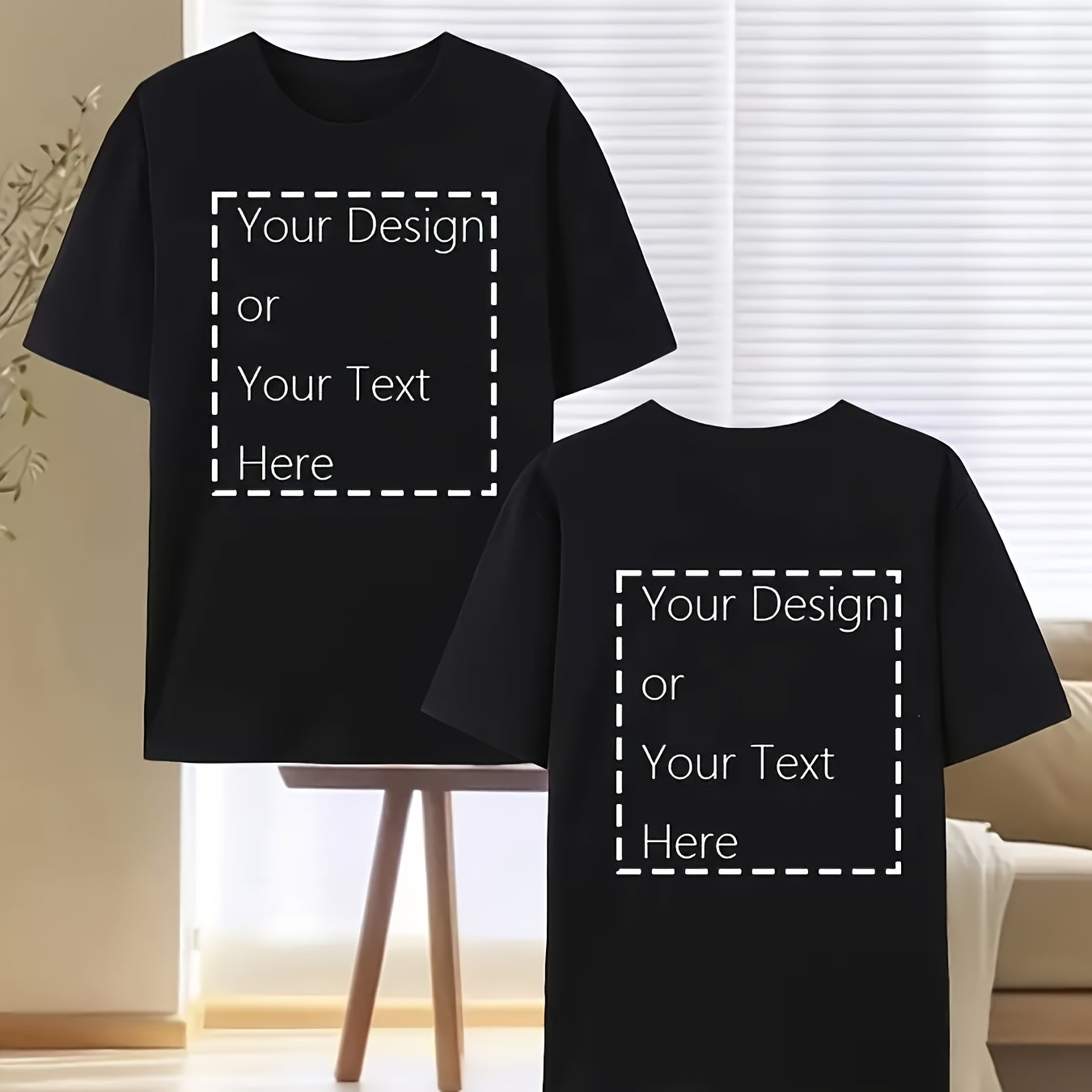 TEMU Custom T-shirts - Unisex, Printed With Text, Logo, Photos - Round Neck, Regular Style, Pure Knitted Fabric - Suitable For Sports, Casual Wear,