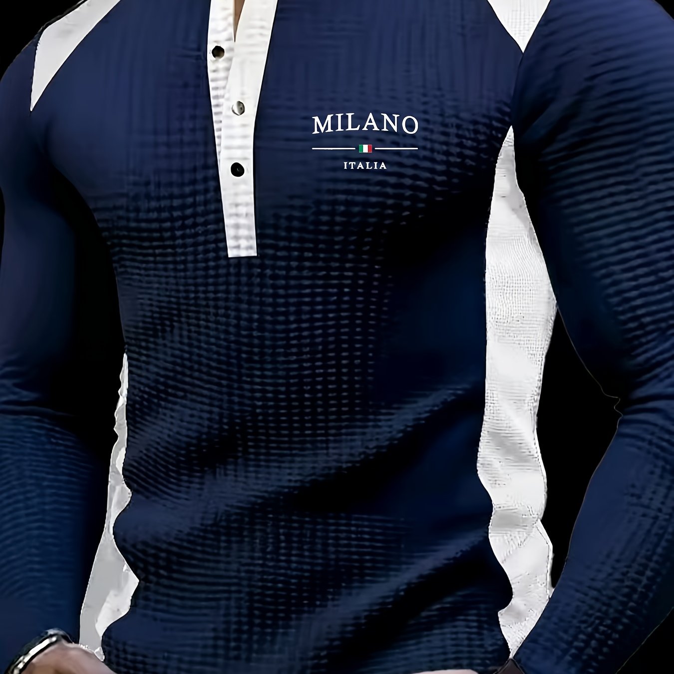 TEMU This Autumn, We Have An Upgraded Version Of Long-sleeve Waffle Sweater, Featuring A Stylish Color-blocking Design And A Henley Collar. It