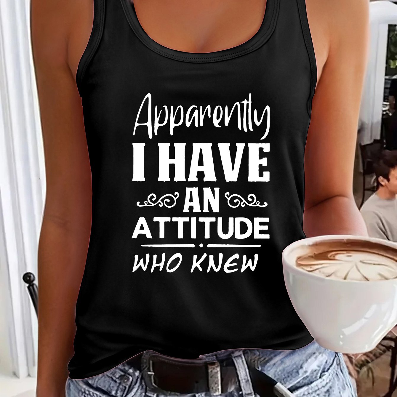 TEMU I Have Letters Printed Women's Fashion Vest, Spring And Summer Casual Sleeveless Work Vest, Women's