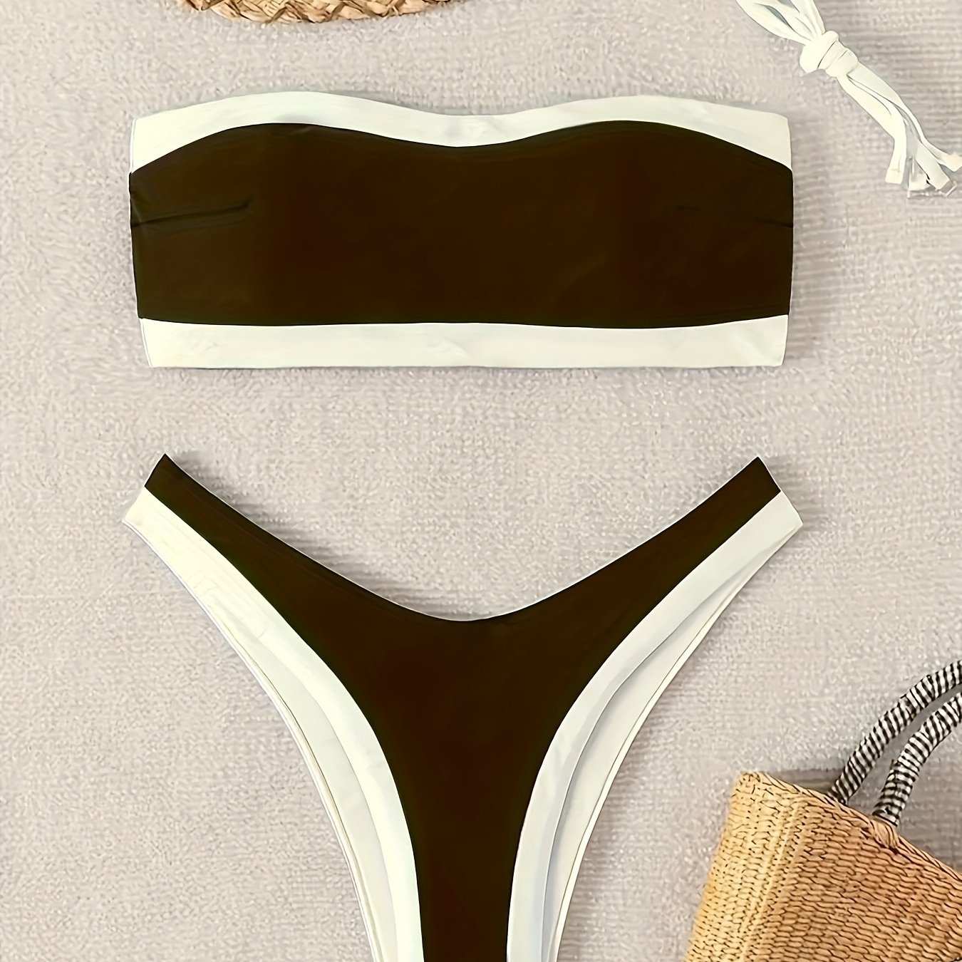 E-shop [25SS Sommer Trend] Sommer Strand Schwimmen Neckholder und dünner Träger Bikini Set (Abnehmbare Schulterträger)